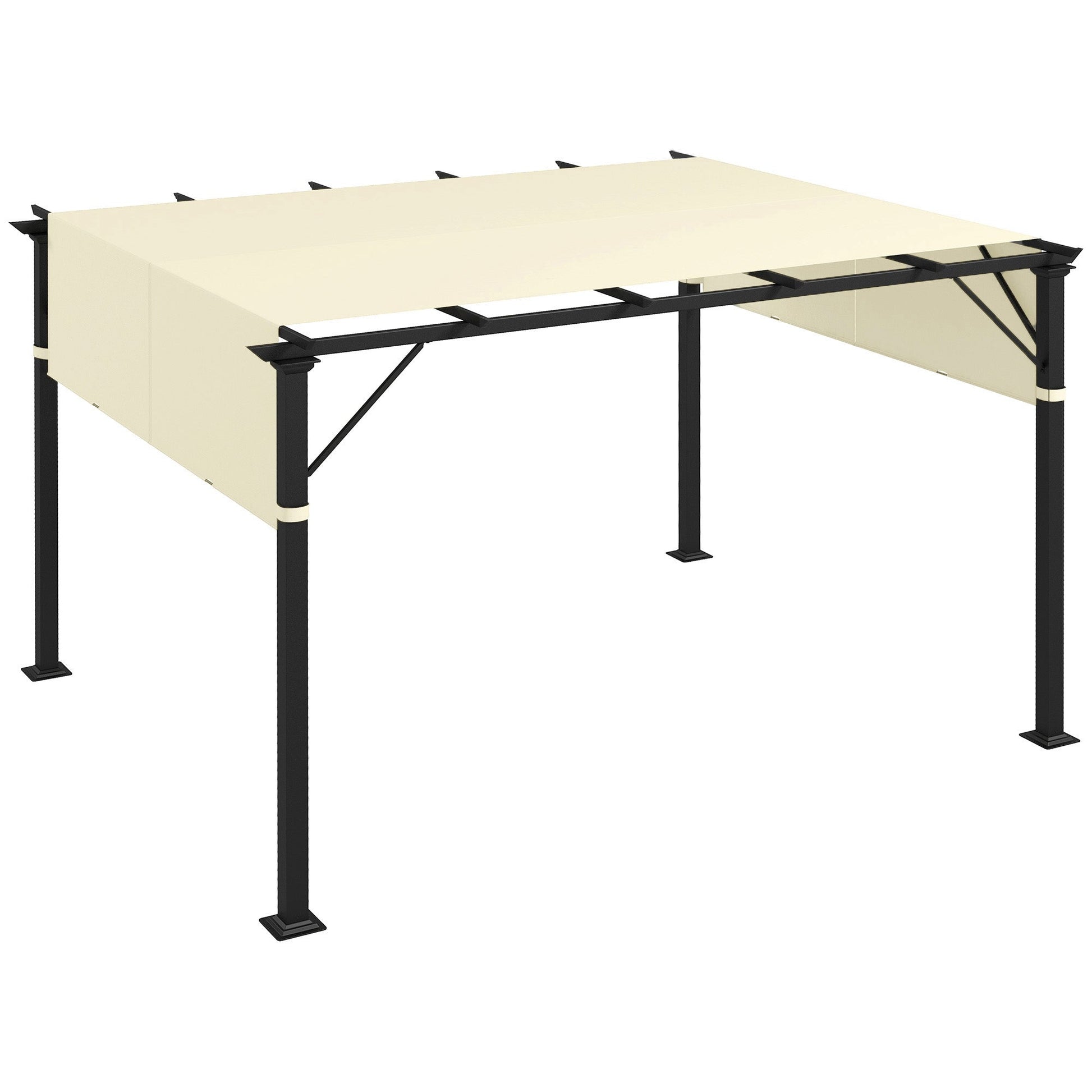 2 Pcs 16 x 4ft Pergola Canopy Replacement, UV Protection Pergola Shade Cover, Easy to Install, for 10 x 10ft Pergola, Cream White