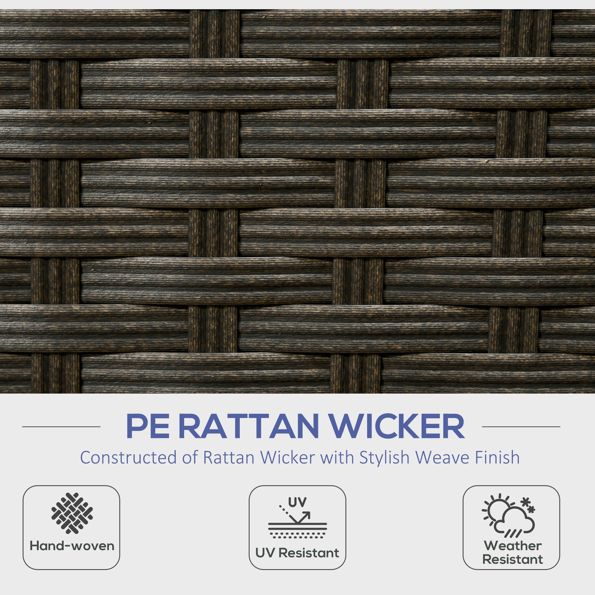 6 Pieces Rattan Patio Furniture Set, 5 Seater Sectional Outdoor Furniture with Wicker Corner Sofa and Wood-Plastic Coffee Table for Deck, Porch, Garden, Navy Blue