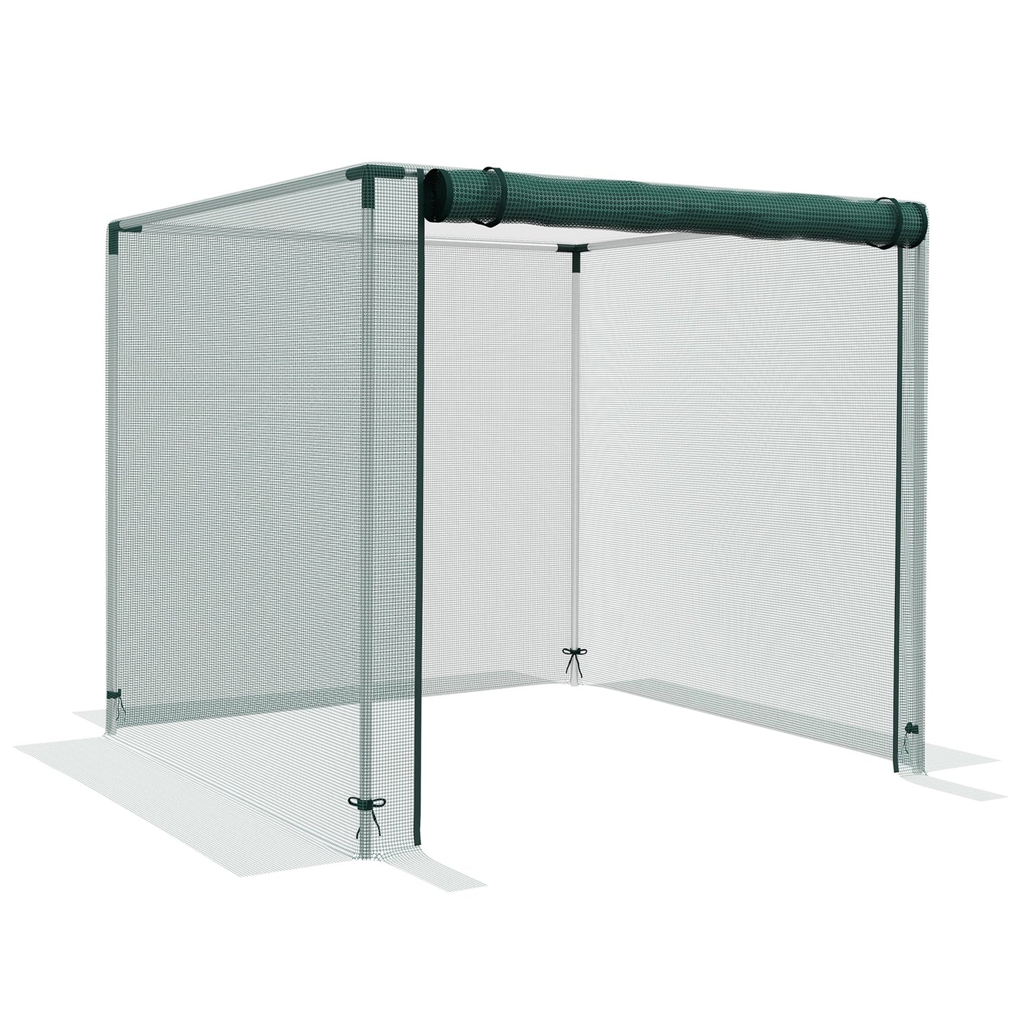 4' x 4' Crop Cage, Plant Protection Tent with Zippered Door and Galvanized Steel Frame, Fruit Cage Netting Cover for Garden, Yard, Lawn, Green