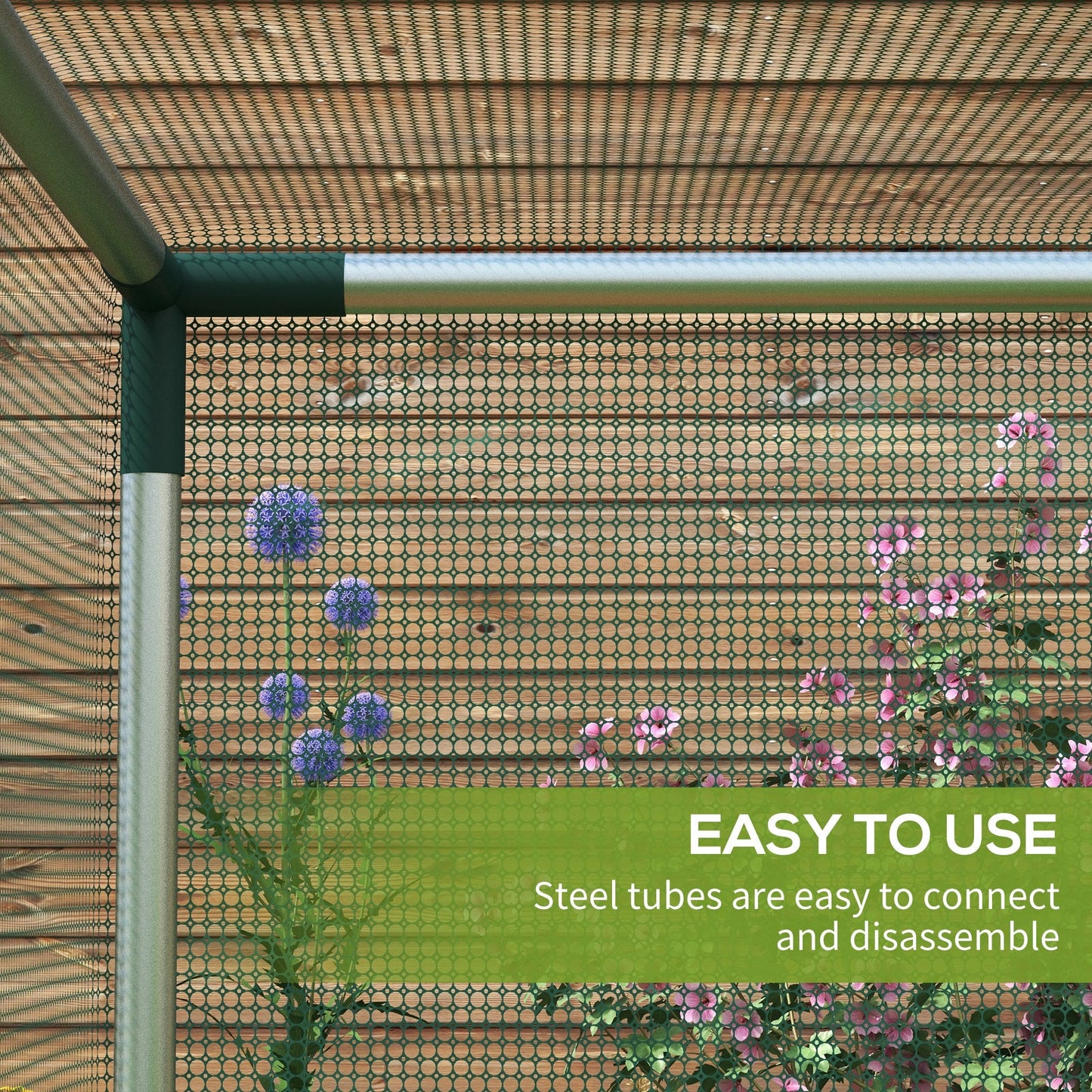4' x 4' Crop Cage, Plant Protection Tent with Zippered Door and Galvanized Steel Frame, Fruit Cage Netting Cover for Garden, Yard, Lawn, Green