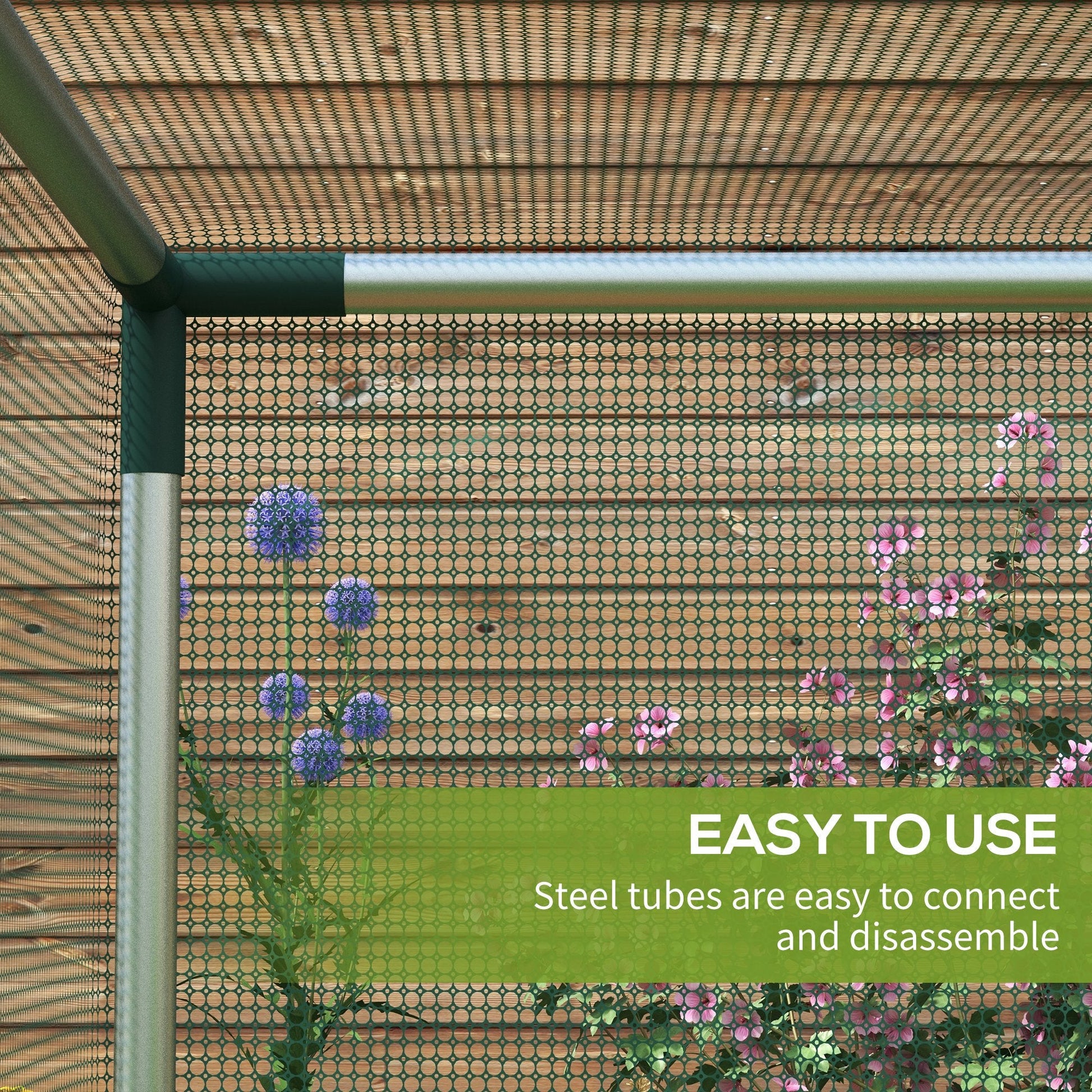 4' x 4' Crop Cage, Plant Protection Tent with Zippered Door and Galvanized Steel Frame, Fruit Cage Netting Cover for Garden, Yard, Lawn, Green