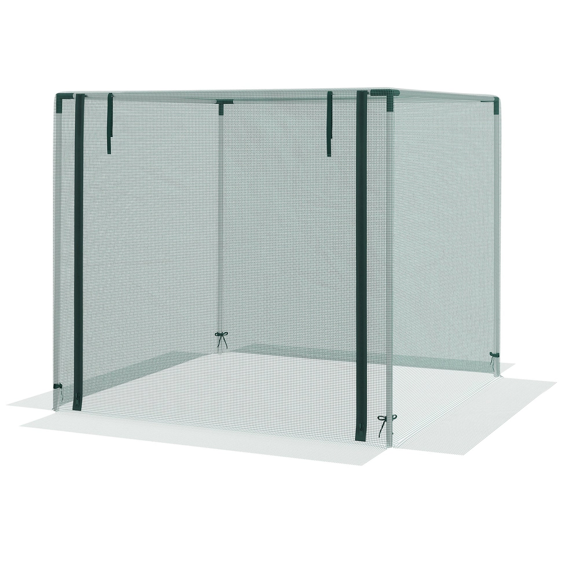 4' x 4' Crop Cage, Plant Protection Tent with Zippered Door and Galvanized Steel Frame, Fruit Cage Netting Cover for Garden, Yard, Lawn, Green