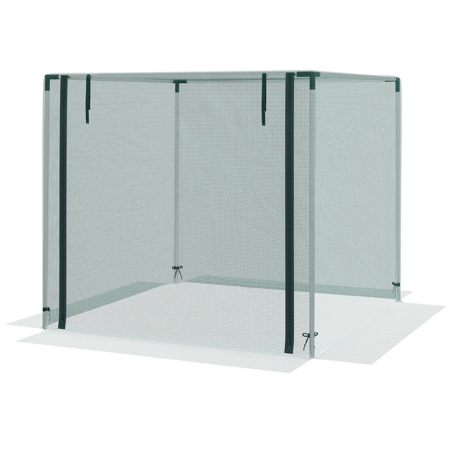 4' x 4' Crop Cage, Plant Protection Tent with Zippered Door and Galvanized Steel Frame, Fruit Cage Netting Cover for Garden, Yard, Lawn, Green
