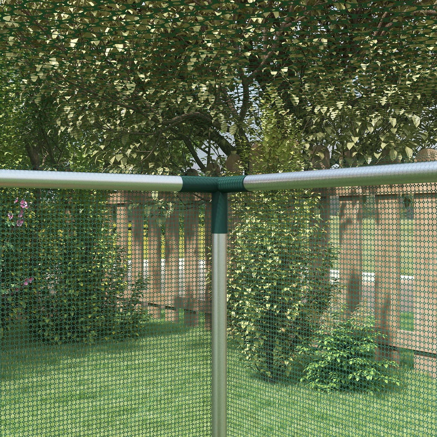4' x 4' Crop Cage, Plant Protection Tent with Zippered Door and Galvanized Steel Frame, Fruit Cage Netting Cover for Garden, Yard, Lawn, Green
