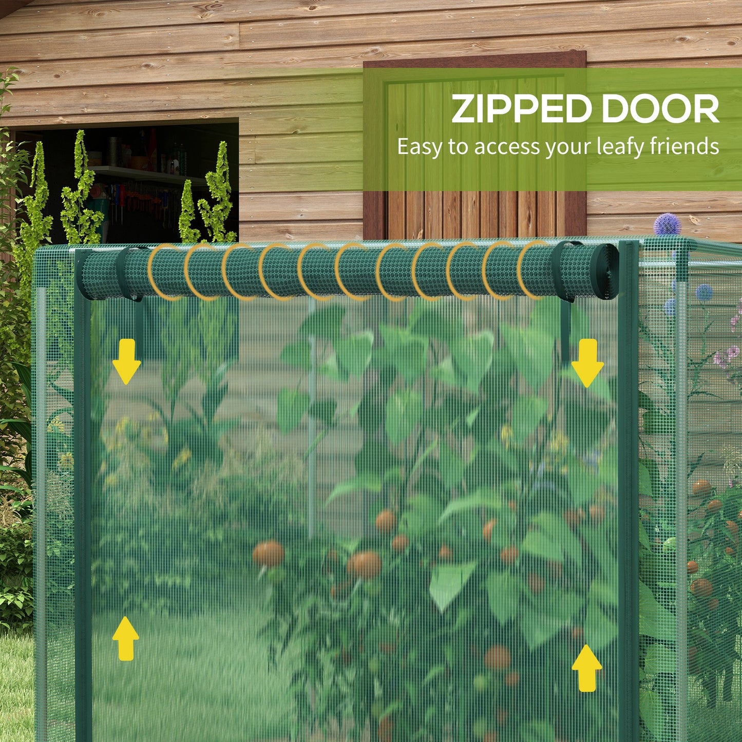 4' x 4' Crop Cage, Plant Protection Tent with Zippered Door and Galvanized Steel Frame, Fruit Cage Netting Cover for Garden, Yard, Lawn, Green
