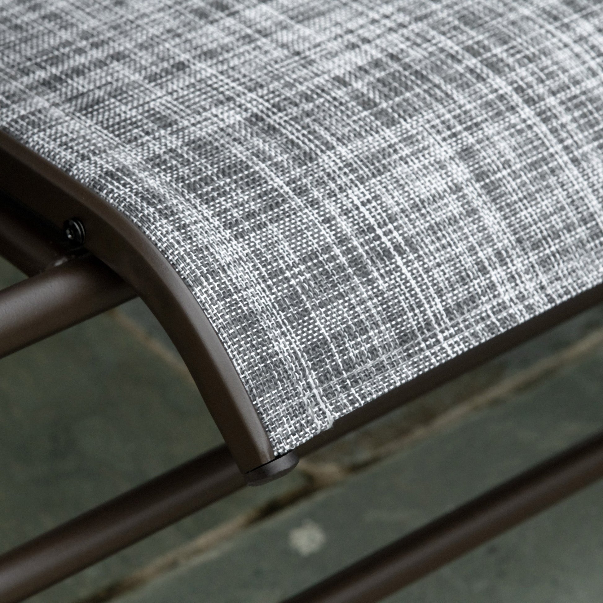 Outdoor Glider Bench with Table, Patio Loveseat for 2 Persons, Garden Glider Rocking Chair with Breathable Mesh Fabric, Grey