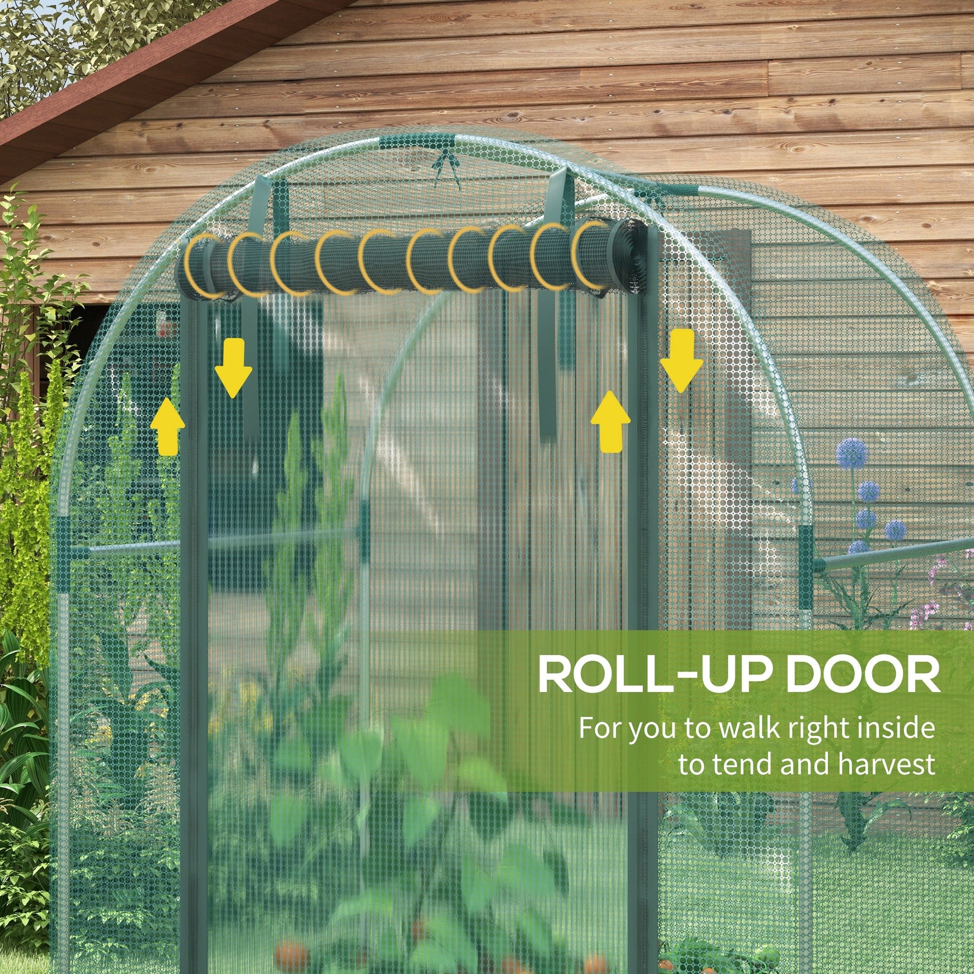 4' x 4' Crop Cage, Plant Protection Tent with Zippered Door and Galvanized Steel Frame, Fruit Cage Netting Cover for Garden, Yard, Lawn, Green