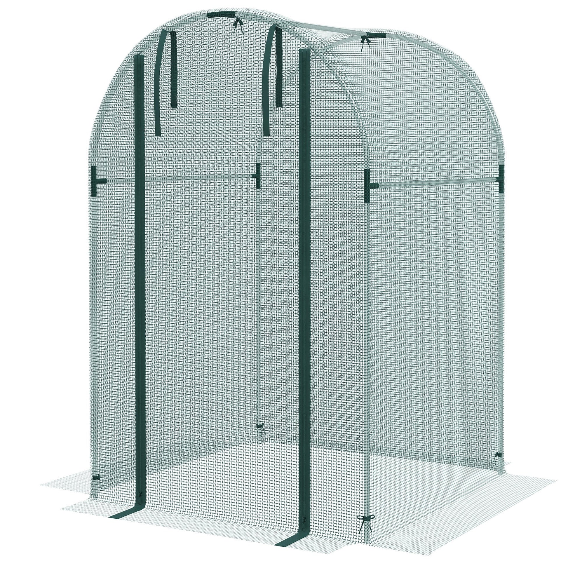 4' x 4' Crop Cage, Plant Protection Tent with Zippered Door and Galvanized Steel Frame, Fruit Cage Netting Cover for Garden, Yard, Lawn, Green