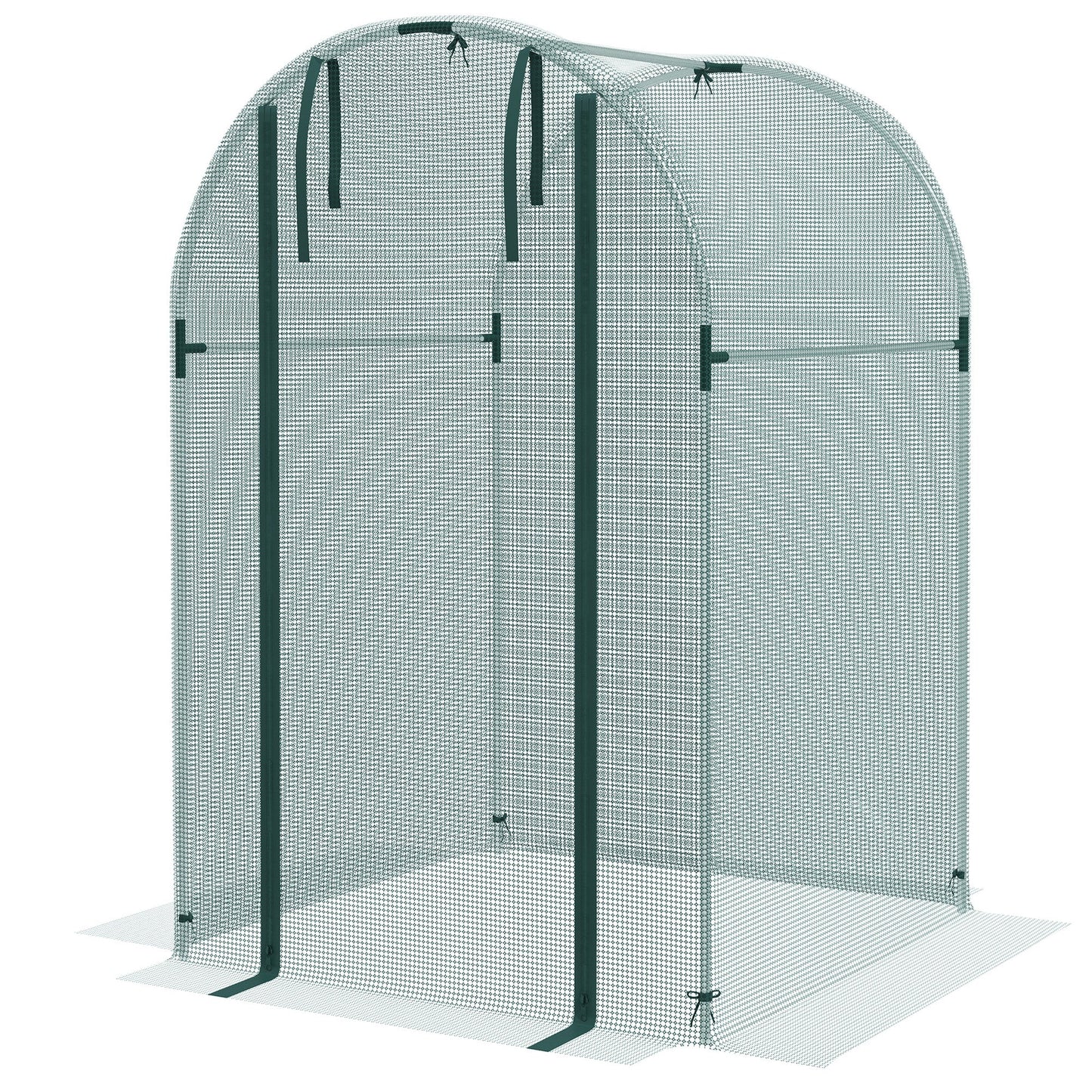 4' x 4' Crop Cage, Plant Protection Tent with Zippered Door and Galvanized Steel Frame, Fruit Cage Netting Cover for Garden, Yard, Lawn, Green