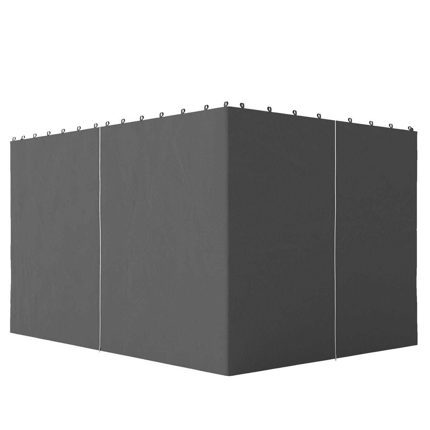10' x 12' Universal Gazebo Sidewall Set with 4 Panels, Hooks/C-Rings Included for Pergolas & Cabanas, Grey