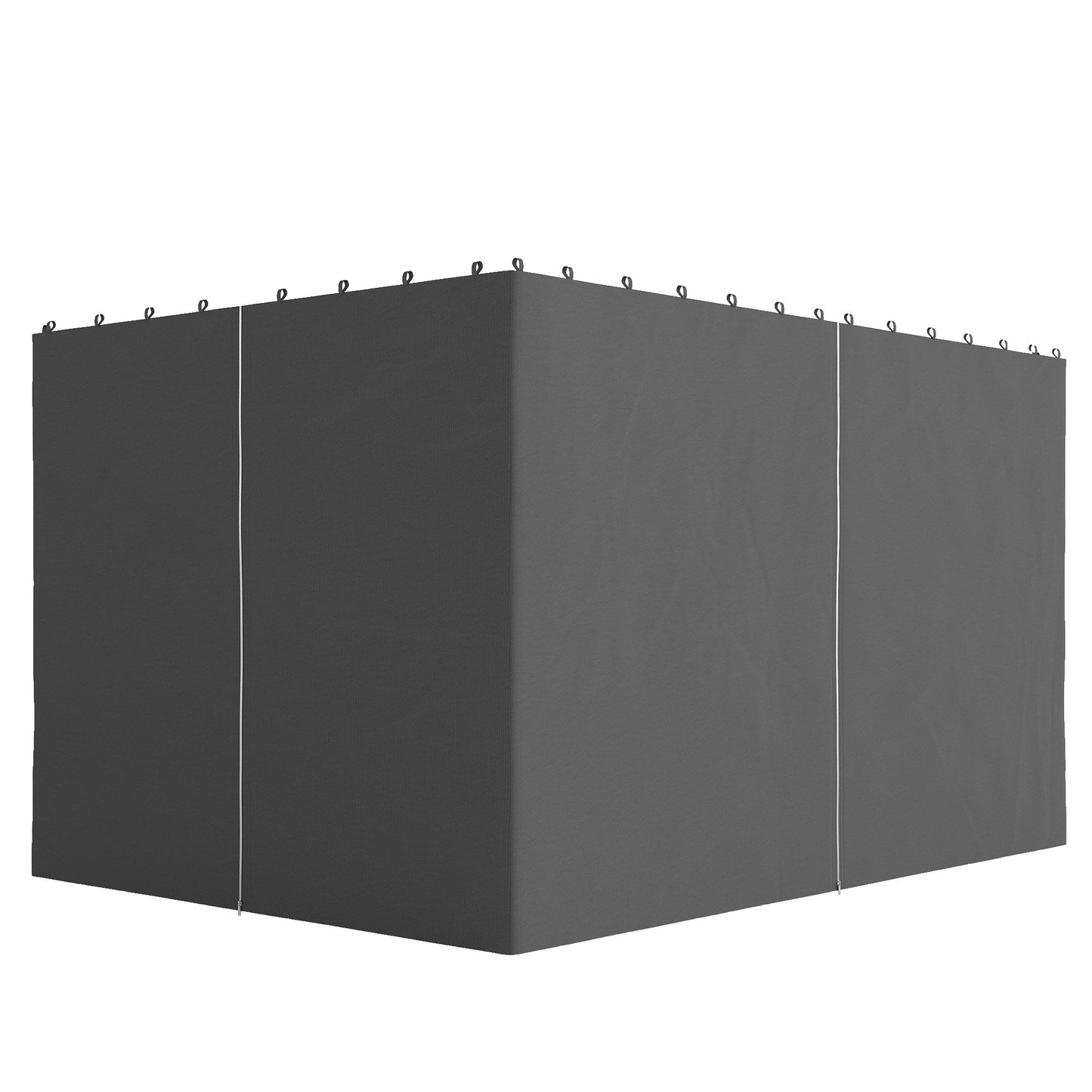 10' x 12' Universal Gazebo Sidewall Set with 4 Panels, Hooks/C-Rings Included for Pergolas & Cabanas, Grey