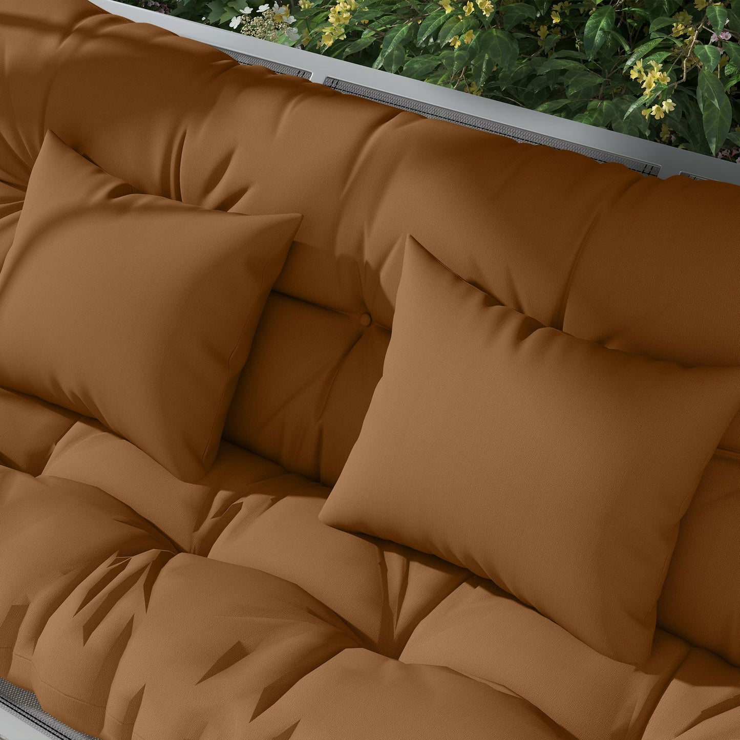 4-Piece Patio Chair Cushions Pillows with Back and Pillows, Seat Replacement Patio Cushions Set with Ties for Indoor Outdoor Garden Furniture, WITHOUT SWING, Tan