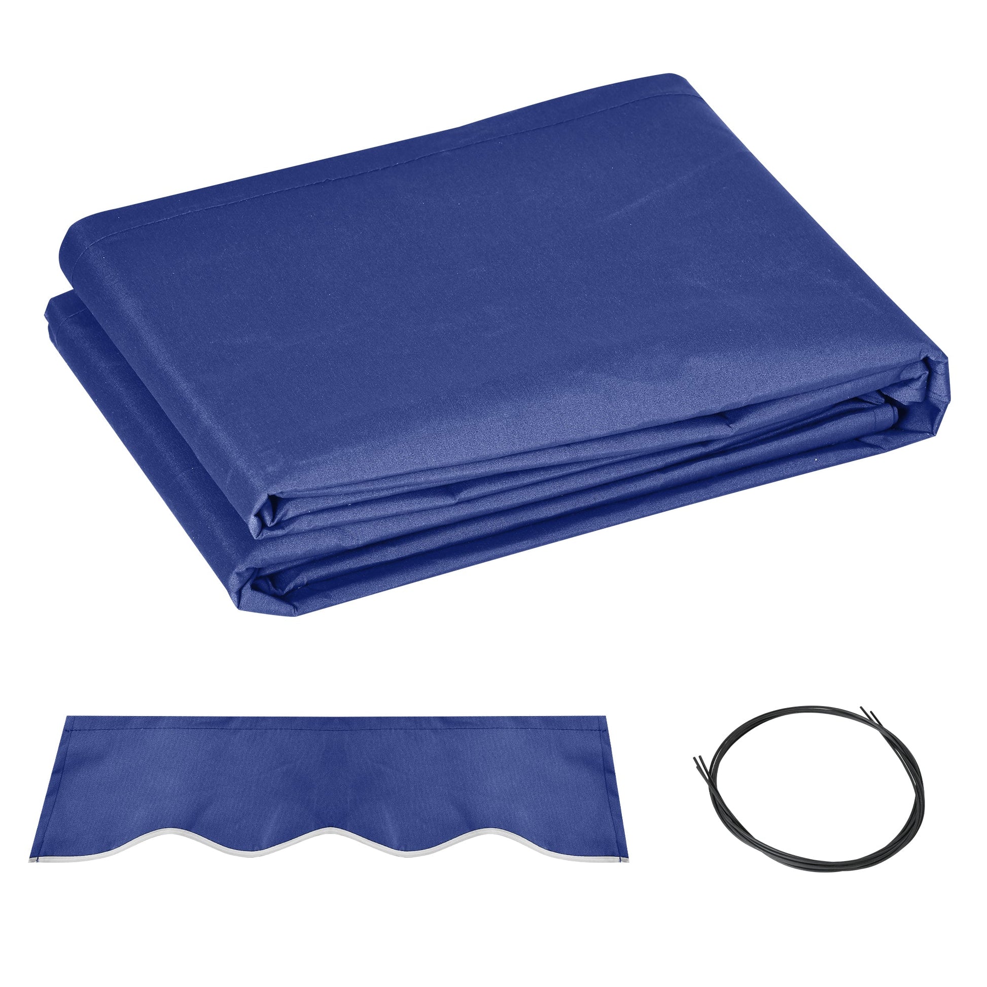 11' x 10' Retractable Awning Fabric Replacement Outdoor Sunshade Canopy Awning Cover, UV Protection, Navy Blue