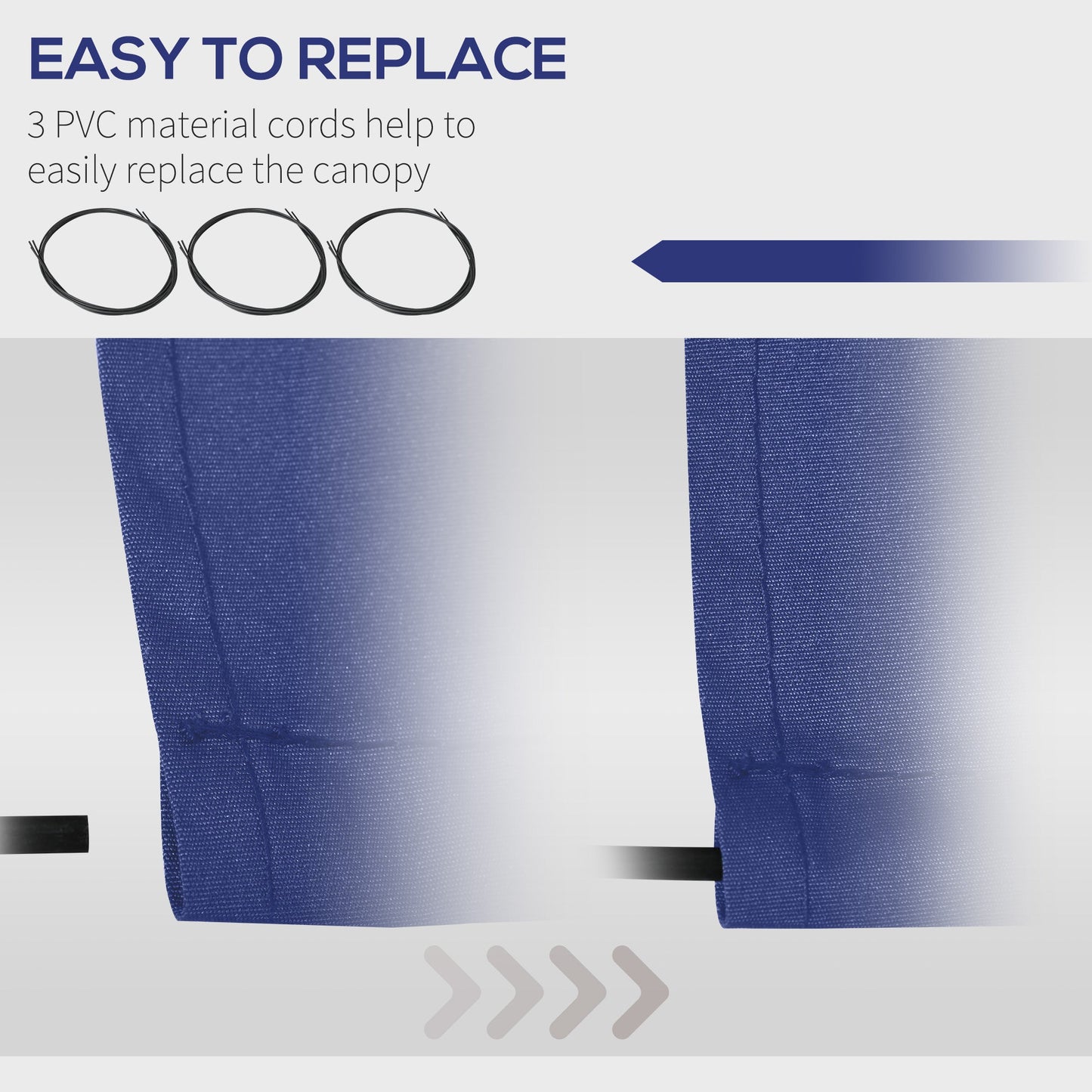 11' x 10' Retractable Awning Fabric Replacement Outdoor Sunshade Canopy Awning Cover, UV Protection, Navy Blue