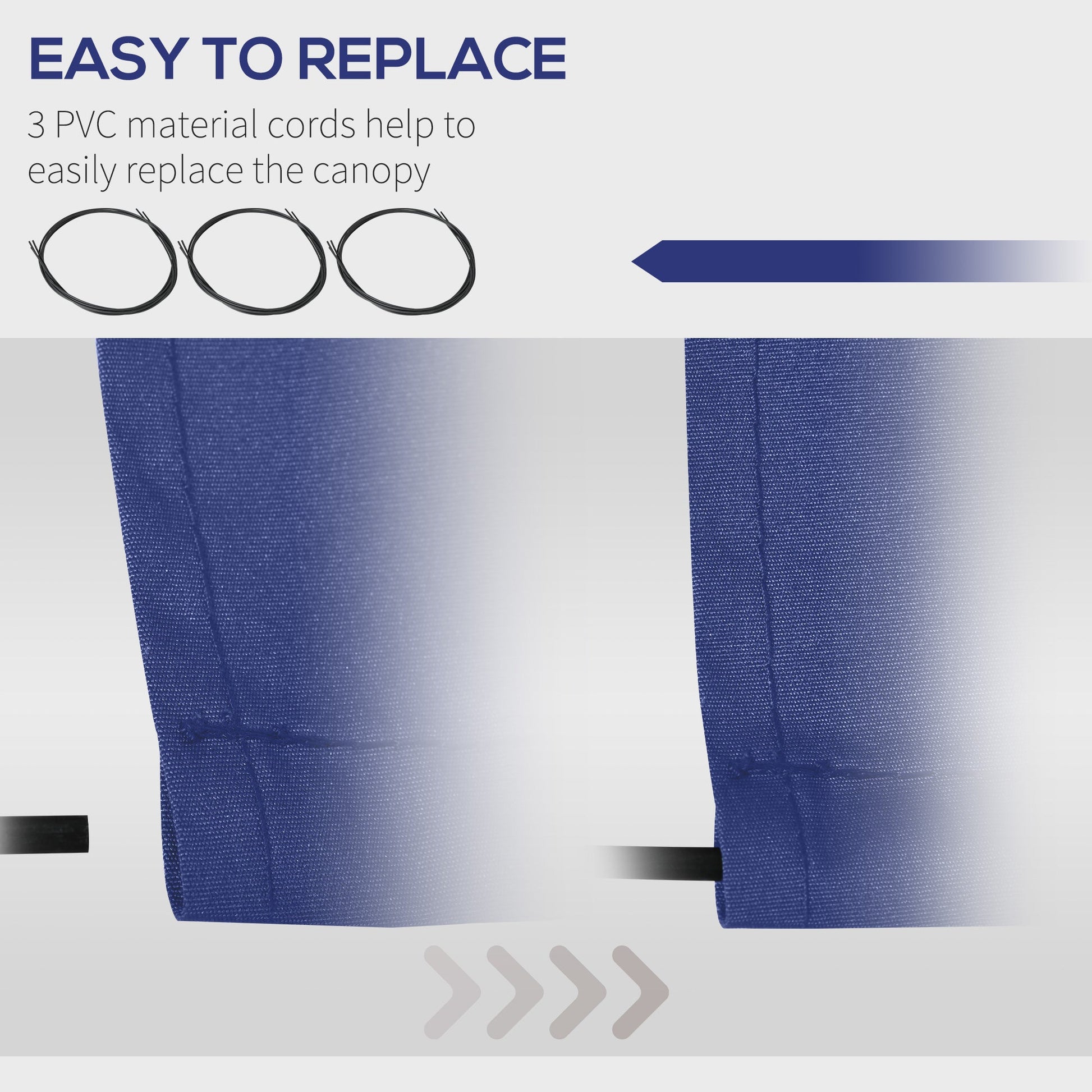 11' x 10' Retractable Awning Fabric Replacement Outdoor Sunshade Canopy Awning Cover, UV Protection, Navy Blue