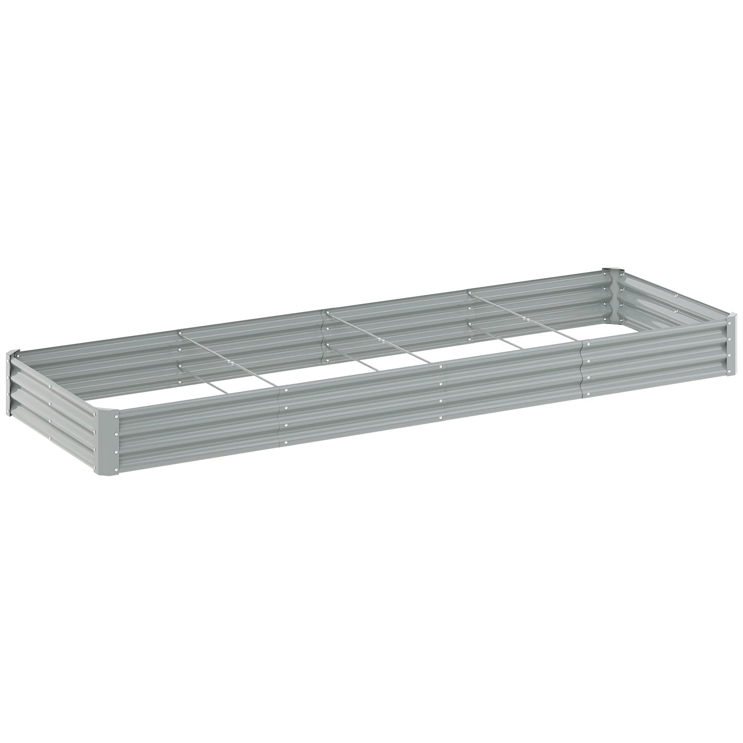 Galvanized Raised Garden Bed, 12 x 4 x 1 FT Rectangular Planter Box, Reinforced Outdoor Raised Bed with Open Bottom for Vegetables, Flowers, Herbs, Silver