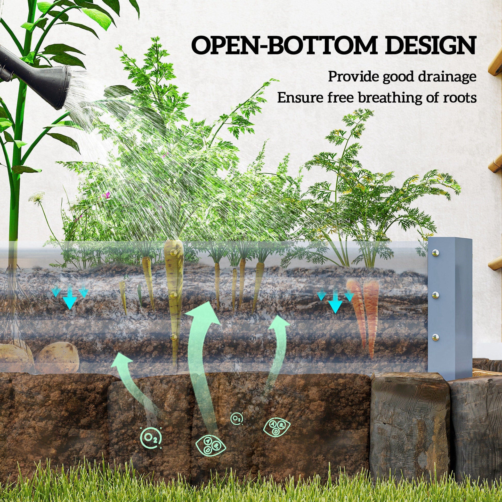 Galvanized Raised Garden Bed, 12 x 4 x 1 FT Rectangular Planter Box, Reinforced Outdoor Raised Bed with Open Bottom for Vegetables, Flowers, Herbs, Silver