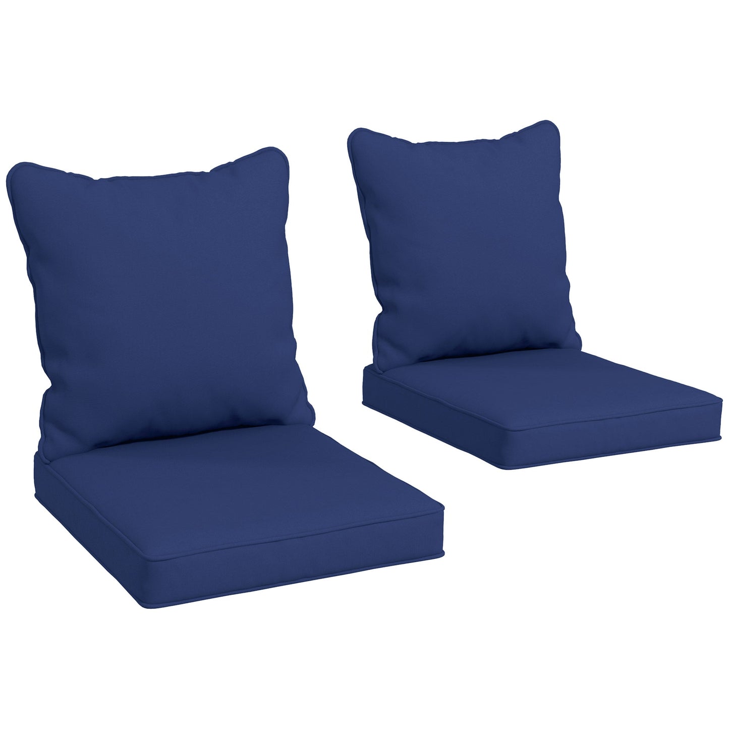 4-Piece Patio Chair Cushions Pillows, Back and Seat Replacement Patio Cushions Set for Indoor Outdoor Garden Furniture, Dark Blue