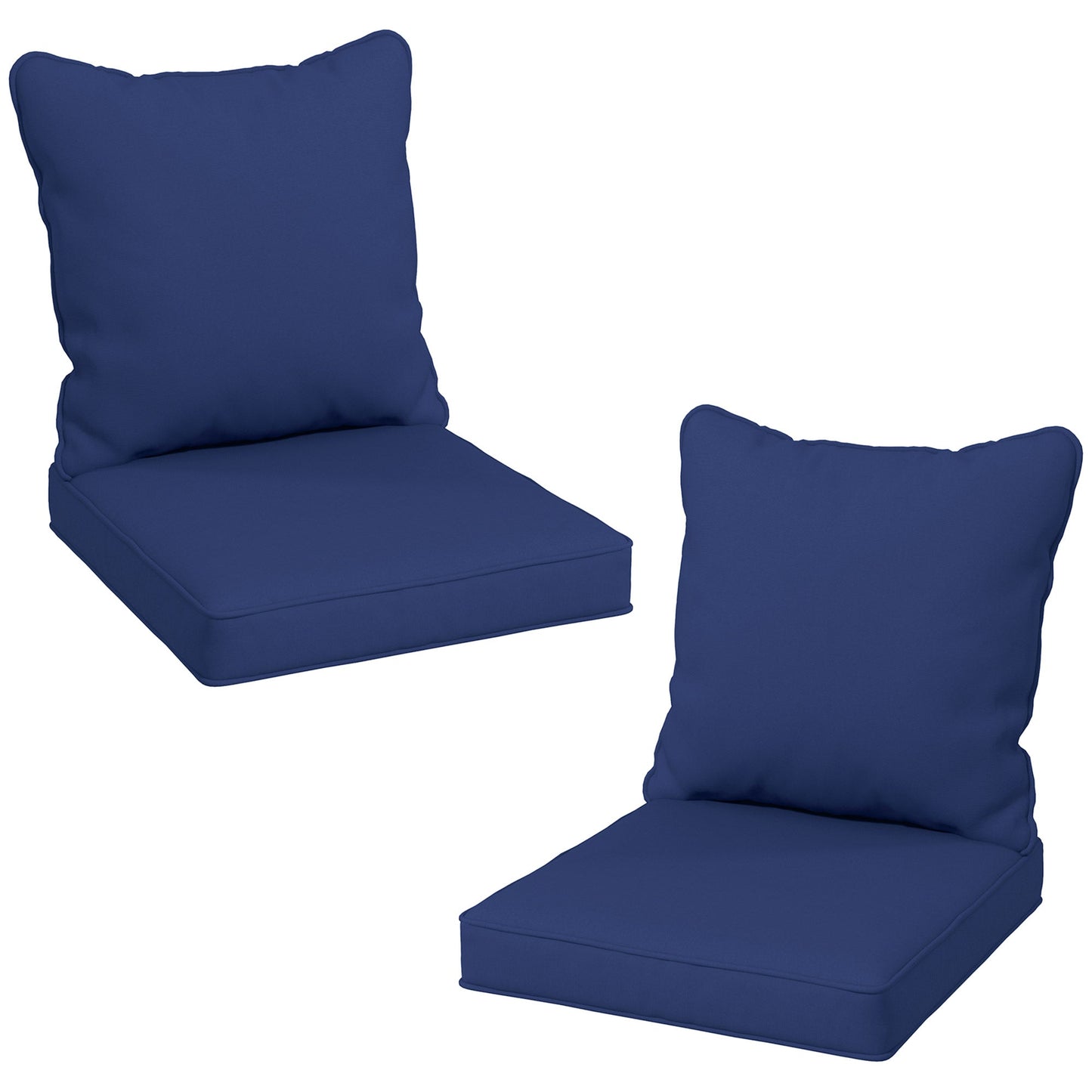 4-Piece Patio Chair Cushions Pillows, Back and Seat Replacement Patio Cushions Set for Indoor Outdoor Garden Furniture, Dark Blue
