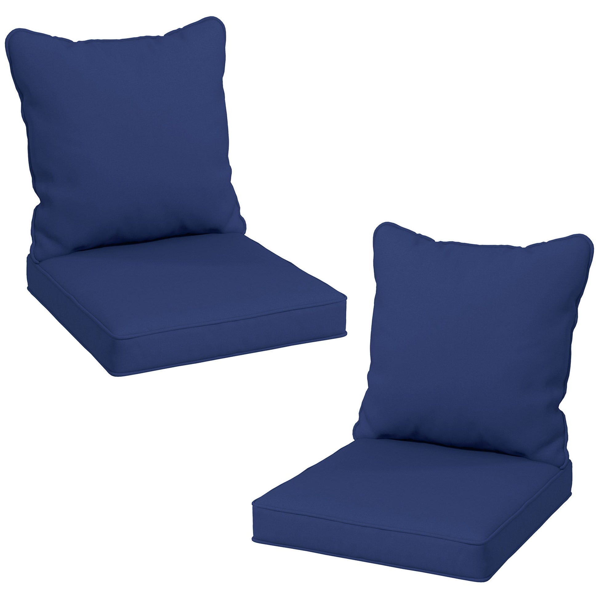 4-Piece Patio Chair Cushions Pillows, Back and Seat Replacement Patio Cushions Set for Indoor Outdoor Garden Furniture, Dark Blue