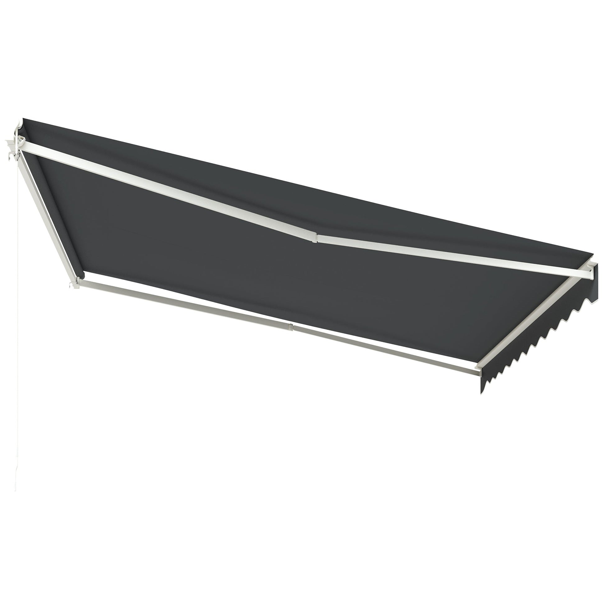 13' x 10' Electric Awning, Retractable Awning Sun Shade Shelter with Remote Controller, Manual Crank Handle and Aluminum Frame, for Deck, Balcony, Yard, Grey