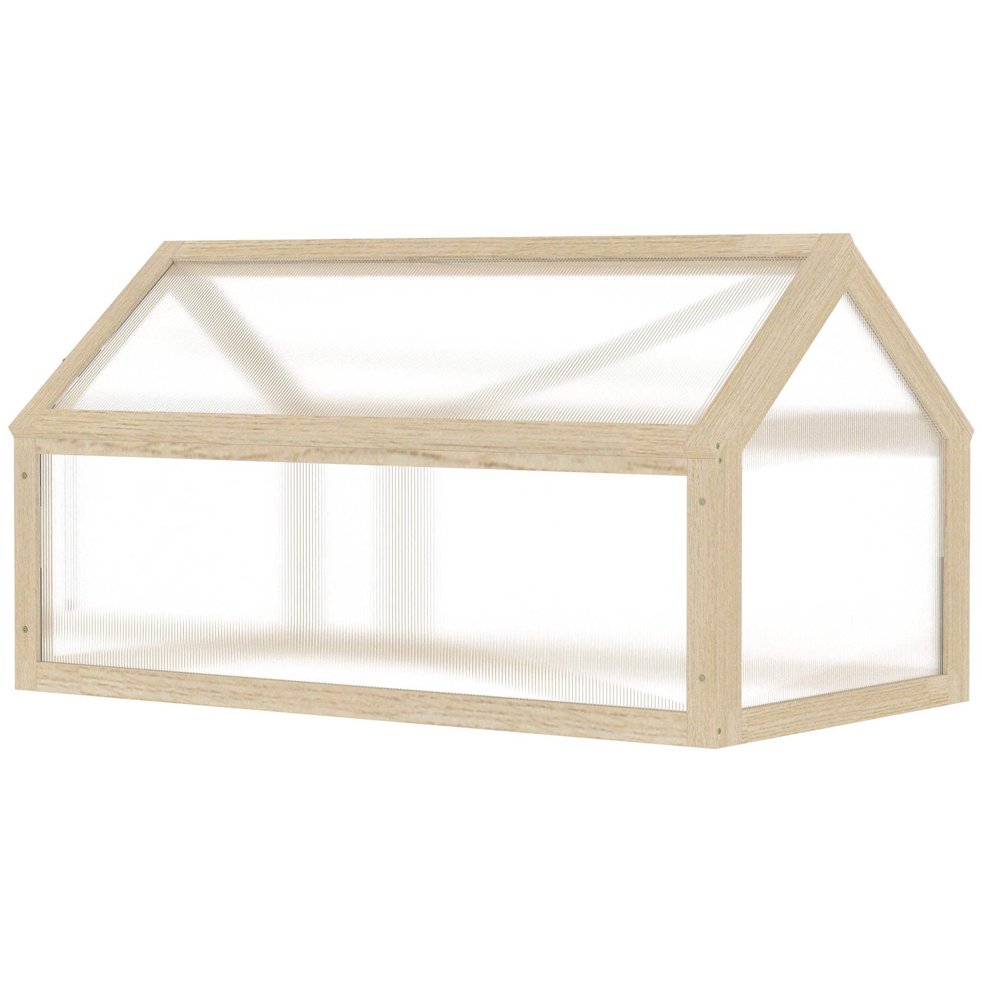 Wooden Cold Frame Greenhouse Garden Portable Raised Planter with Openable Top for Indoor, Outdoor, Flowers, Vegetables, Plants, 35.5" x 20.5" x 19.5", Natural Wood