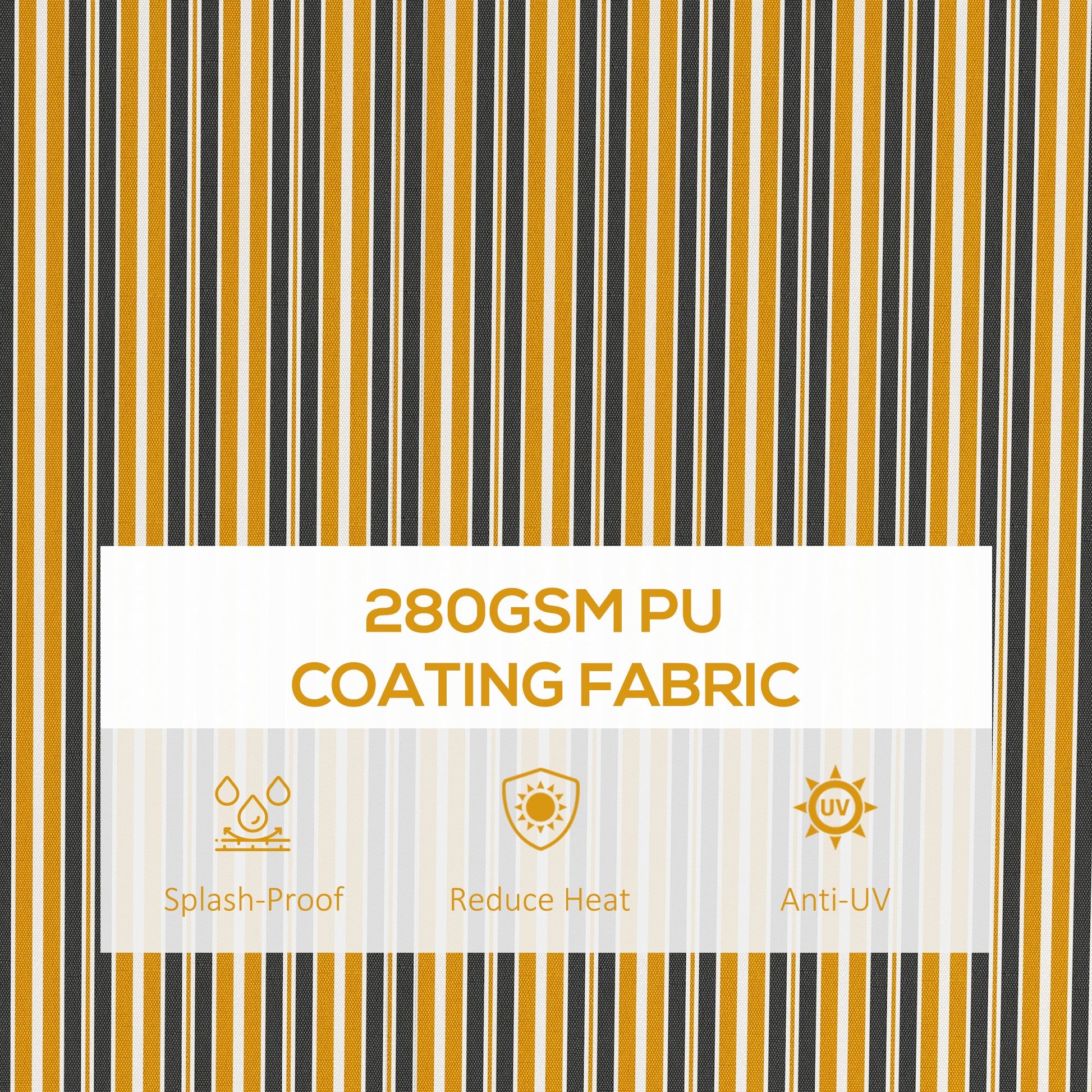  13' x 10' Retractable Awning, Patio Awning Sunshade Shelter with Manual Crank Handle, 280gsm UV Resistant Fabric and Aluminum Frame, for Balcony, Yard, Amber/Dark Grey