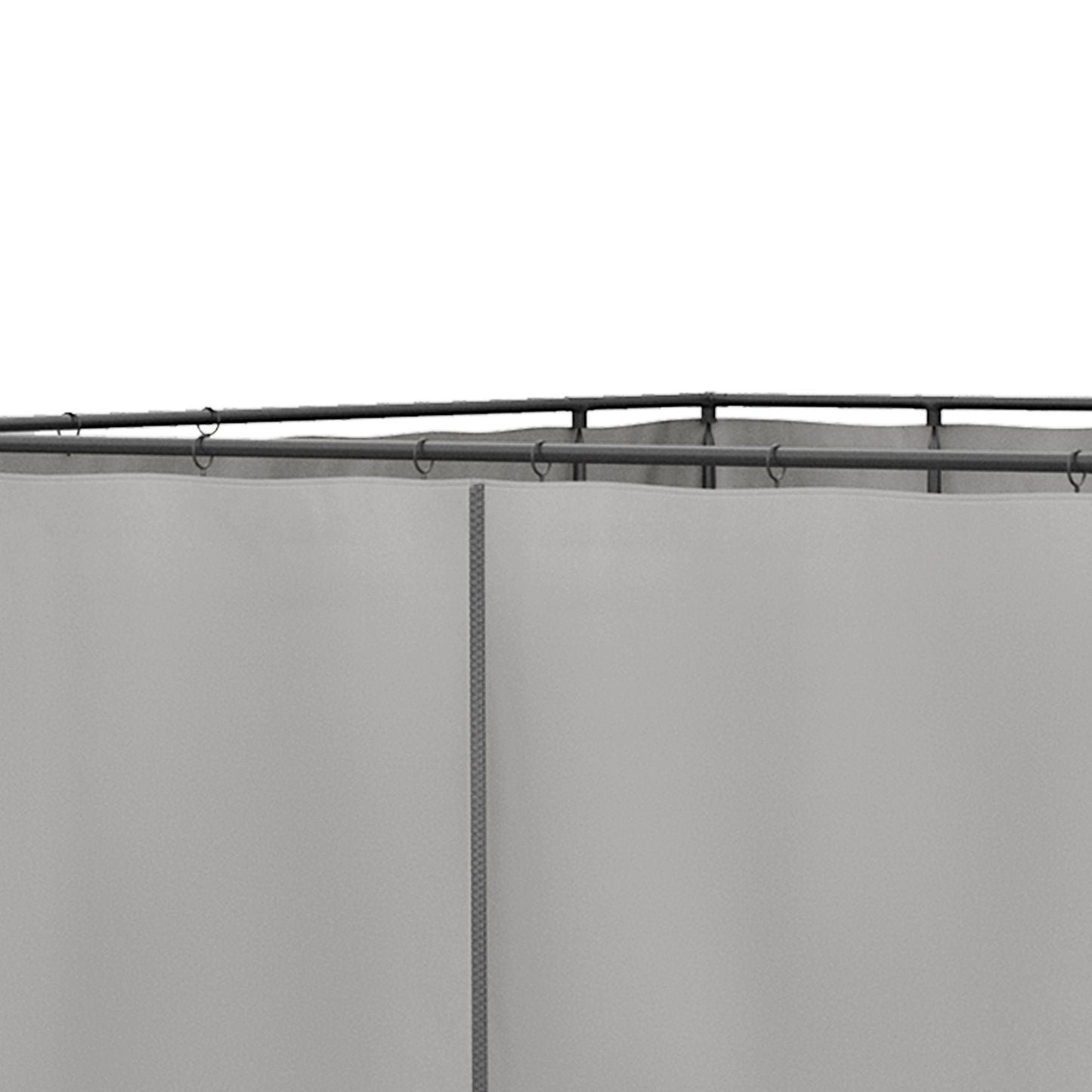 10' x 10' Universal Gazebo Sidewall Set with 4 Panels, Hooks/C-Rings Included for Pergolas & Cabanas, Light Grey