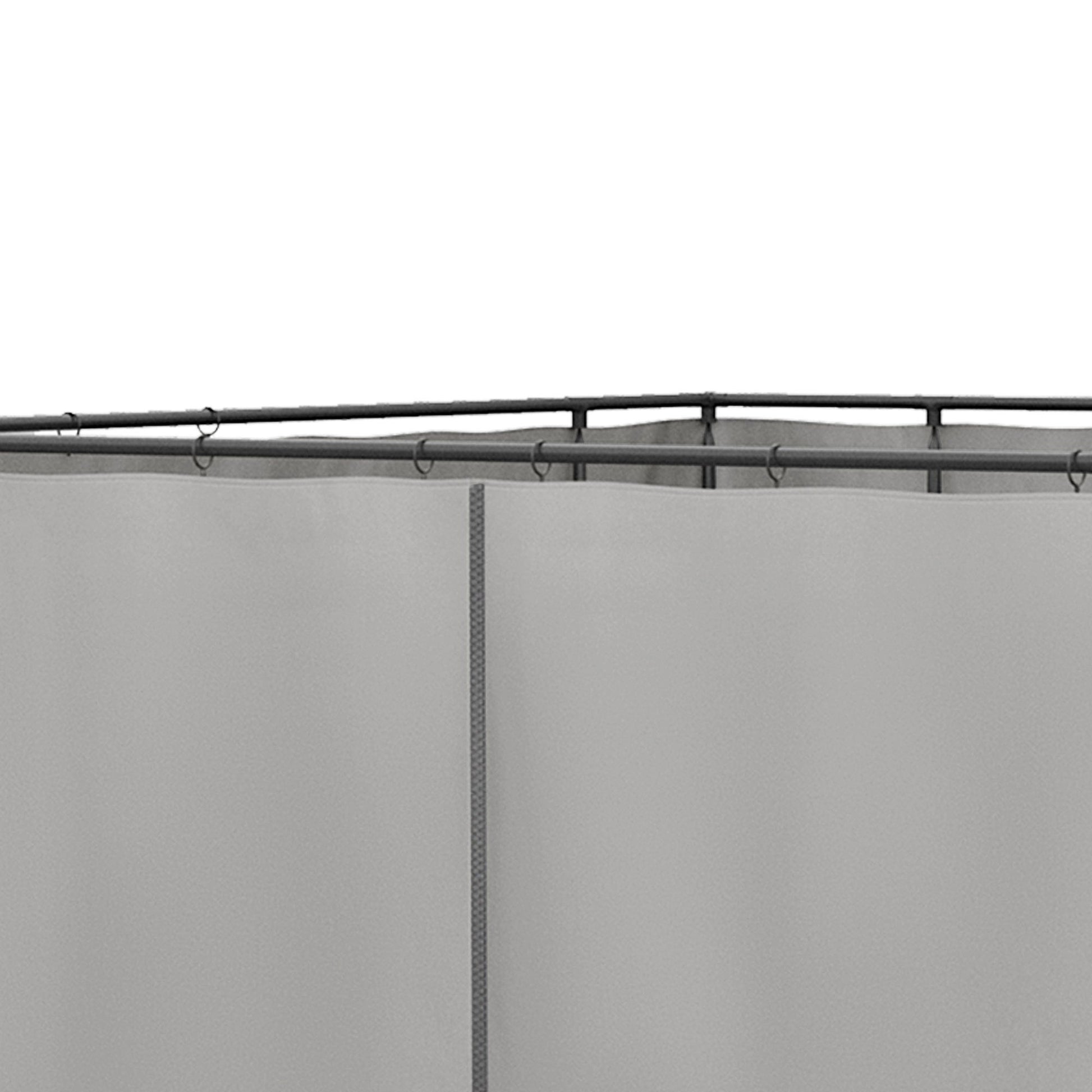 10' x 10' Universal Gazebo Sidewall Set with 4 Panels, Hooks/C-Rings Included for Pergolas & Cabanas, Light Grey