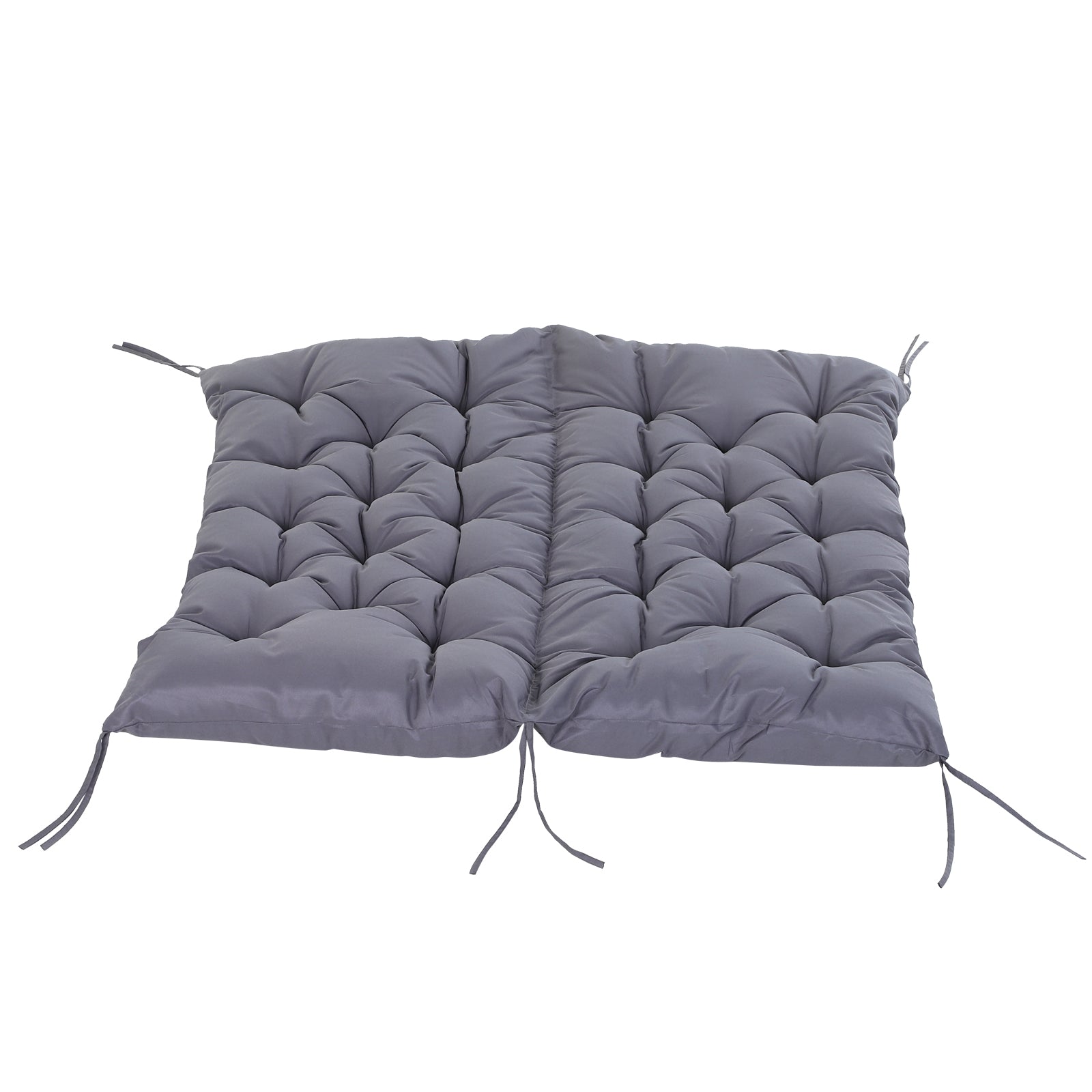 2 Seater Garden Bench Cushions, Thick Outdoor Non-Slip 2 Seater Soft Pad With Backrest for Garden Patio, 52" x 43" x 4", Dark Grey