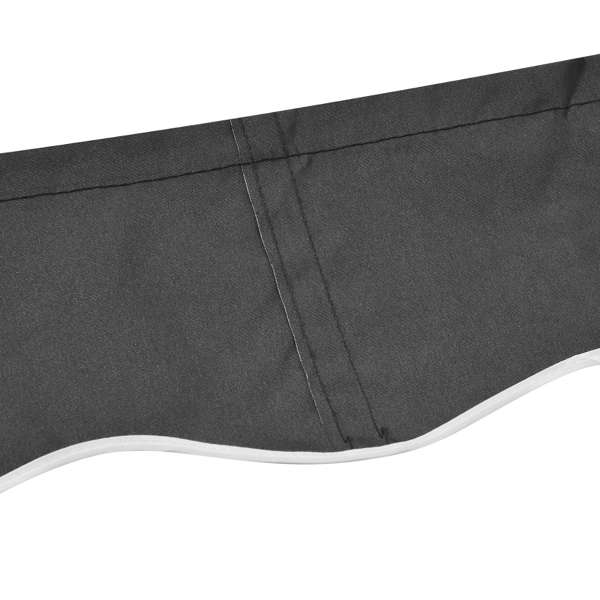10' x 8' Retractable Awning Fabric Replacement Outdoor Sunshade Canopy Awning Cover, UV Protection, Grey