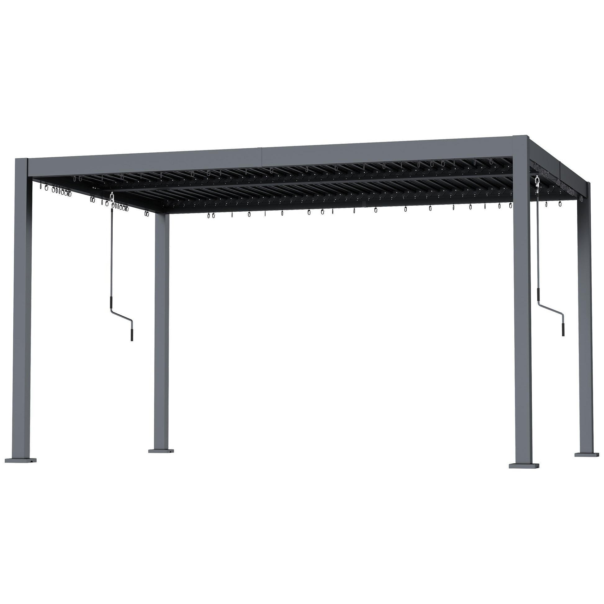 10' x 12' Louvered Pergola with Adjustable Metal Roof and Aluminum Frame, Outdoor Pergola Hardtop Gazebo with Drainage System, Water and UV Proof for Deck Backyard Patio