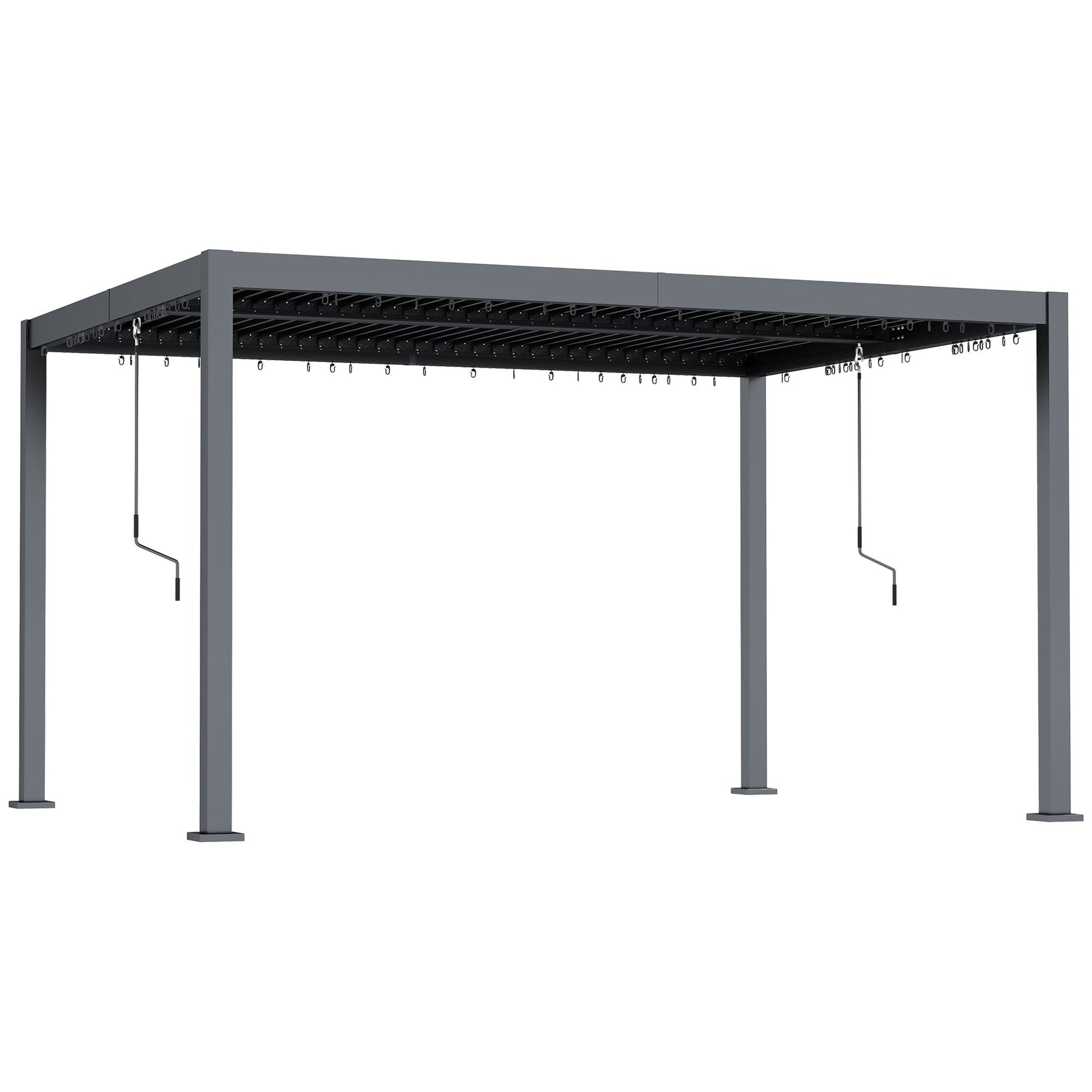 10' x 12' Louvered Pergola with Adjustable Metal Roof and Aluminum Frame, Outdoor Pergola Hardtop Gazebo with Drainage System, Water and UV Proof for Deck Backyard Patio