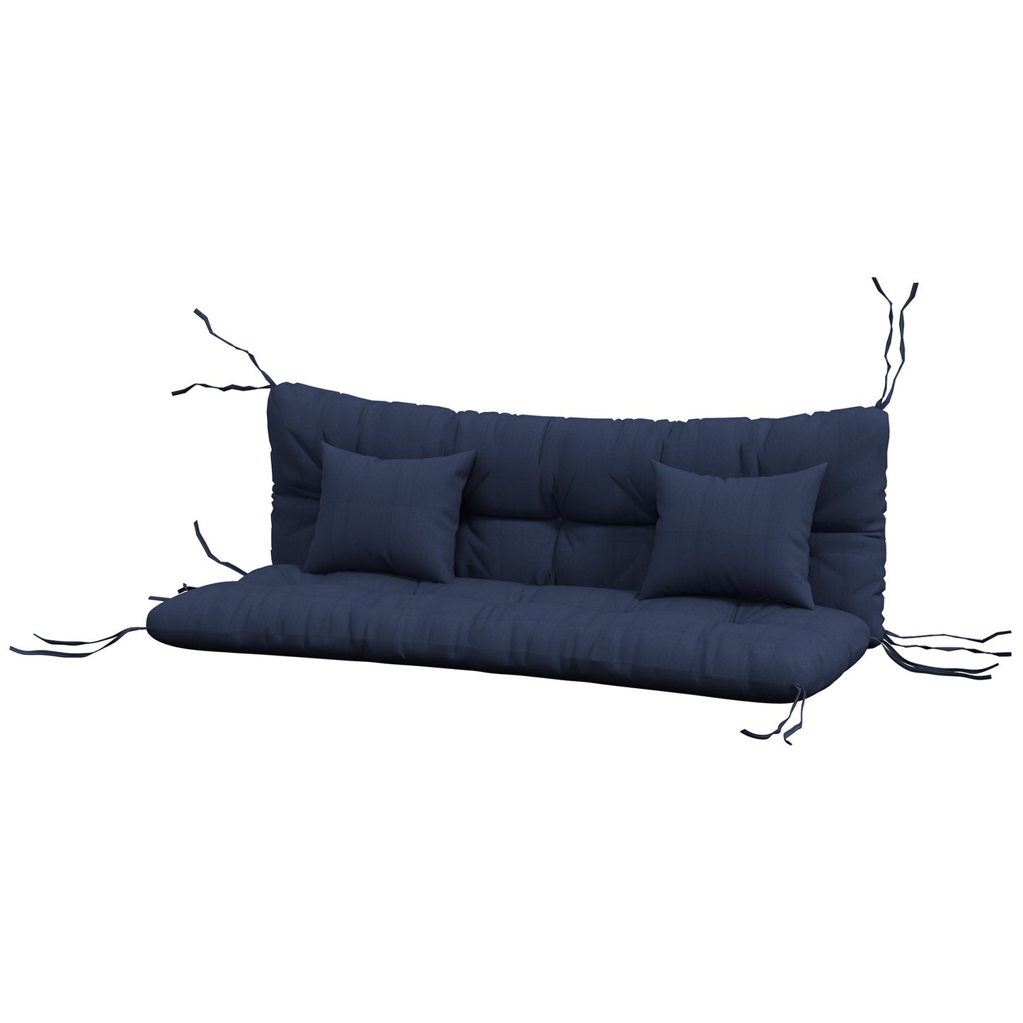 4-Piece Patio Chair Cushions Pillows with Back and Pillows, Seat Replacement Patio Cushions Set with Ties for Indoor Outdoor Garden Furniture, WITHOUT SWING, Navy Blue