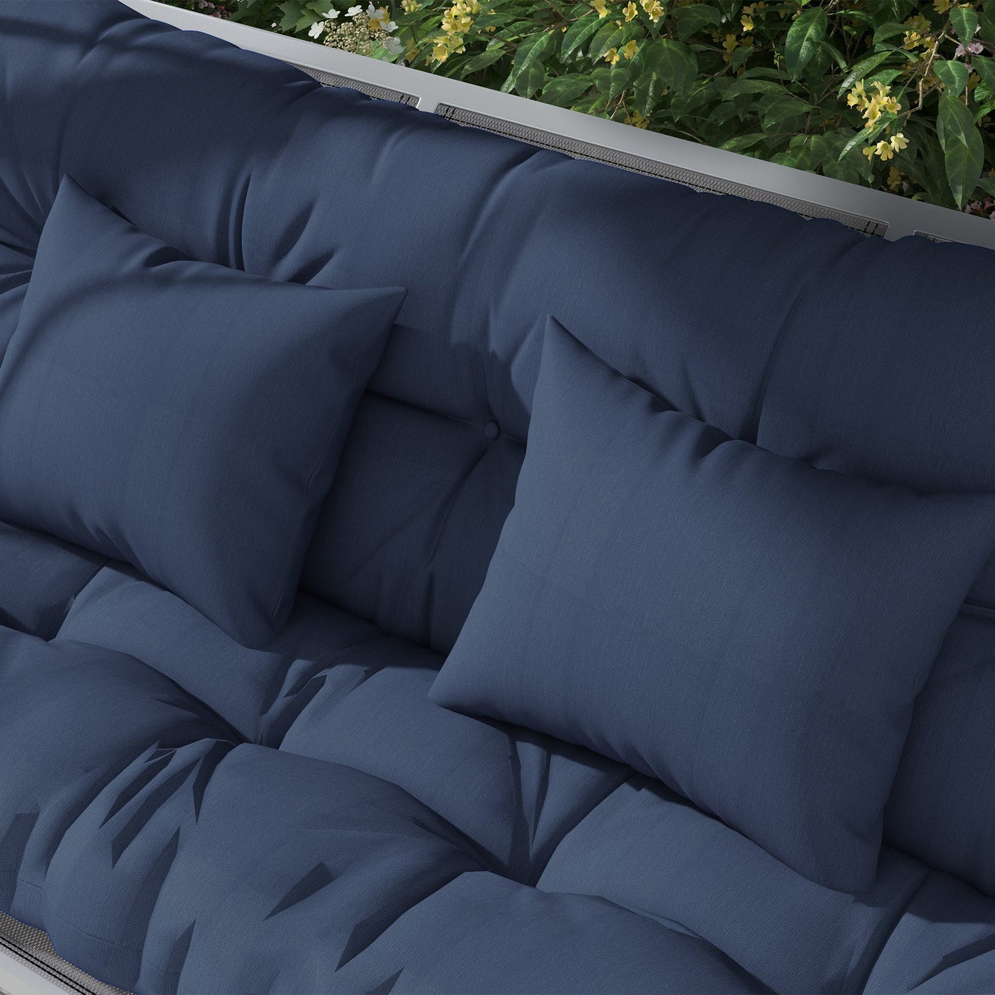 4-Piece Patio Chair Cushions Pillows with Back and Pillows, Seat Replacement Patio Cushions Set with Ties for Indoor Outdoor Garden Furniture, WITHOUT SWING, Navy Blue