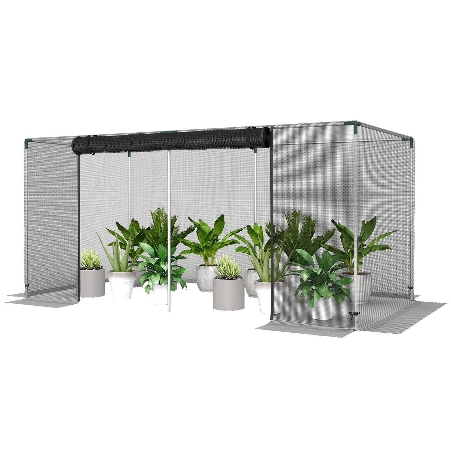 8' x 4' Crop Cage, Plant Protection Tent with Zippered Door and Galvanized Steel Frame, Fruit Cage Netting Cover for Garden, Yard, Lawn, Black