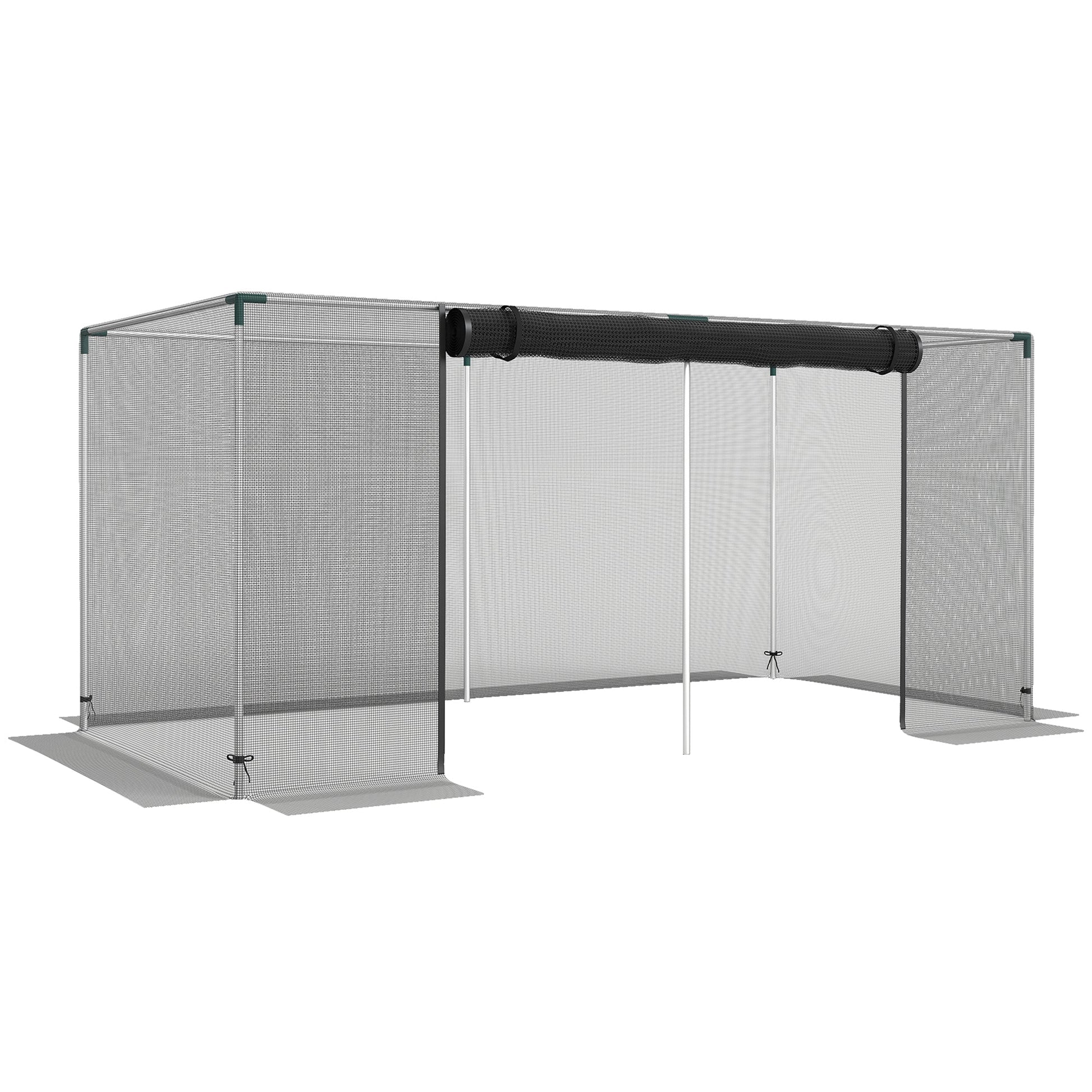 8' x 4' Crop Cage, Plant Protection Tent with Zippered Door and Galvanized Steel Frame, Fruit Cage Netting Cover for Garden, Yard, Lawn, Black