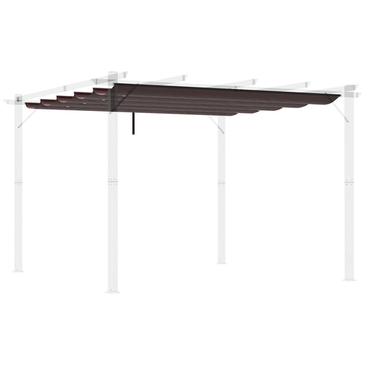 Retractable Replacement Pergola Canopy for 10' x 10' Pergola, Pergola Cover Replacement, Coffee