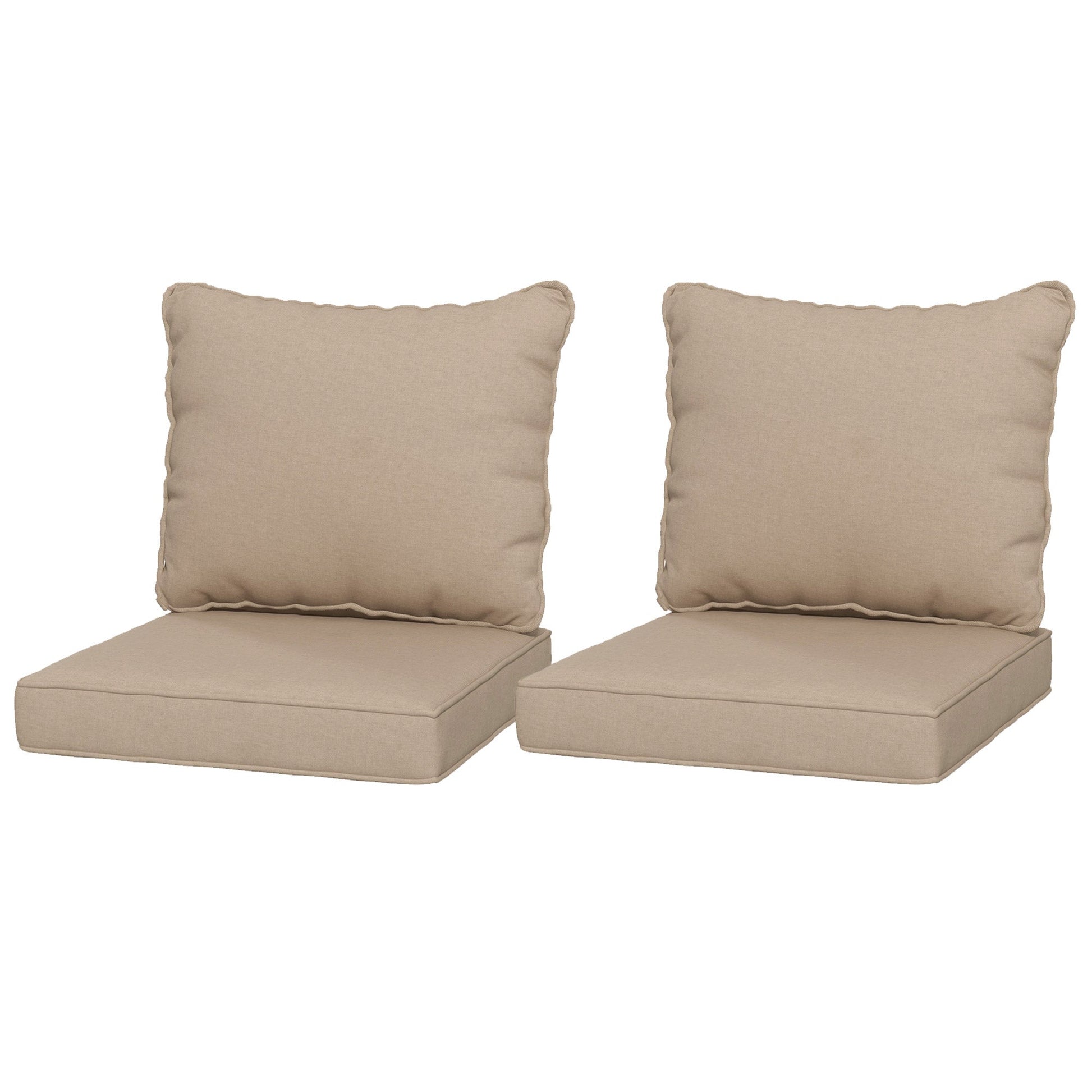 4-Piece Patio Chair Cushions Pillows with Backrest, Seat Replacement Patio Cushions Set for Indoor Outdoor Garden Furniture, Beige