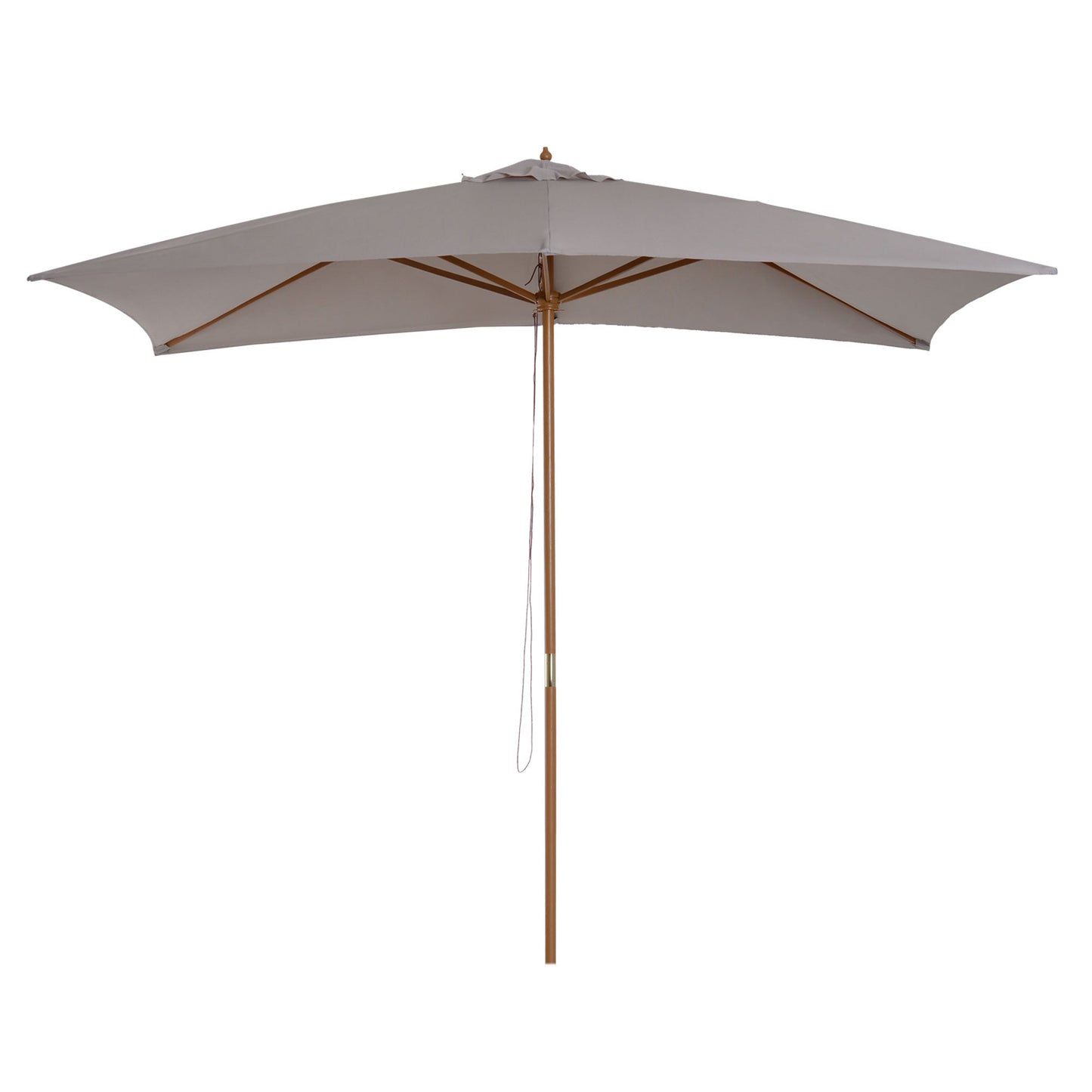 7' x 10' Wooden Patio Umbrella, Rectangular Garden Parasol, Market Table Umbrella with Top Vent, Grey