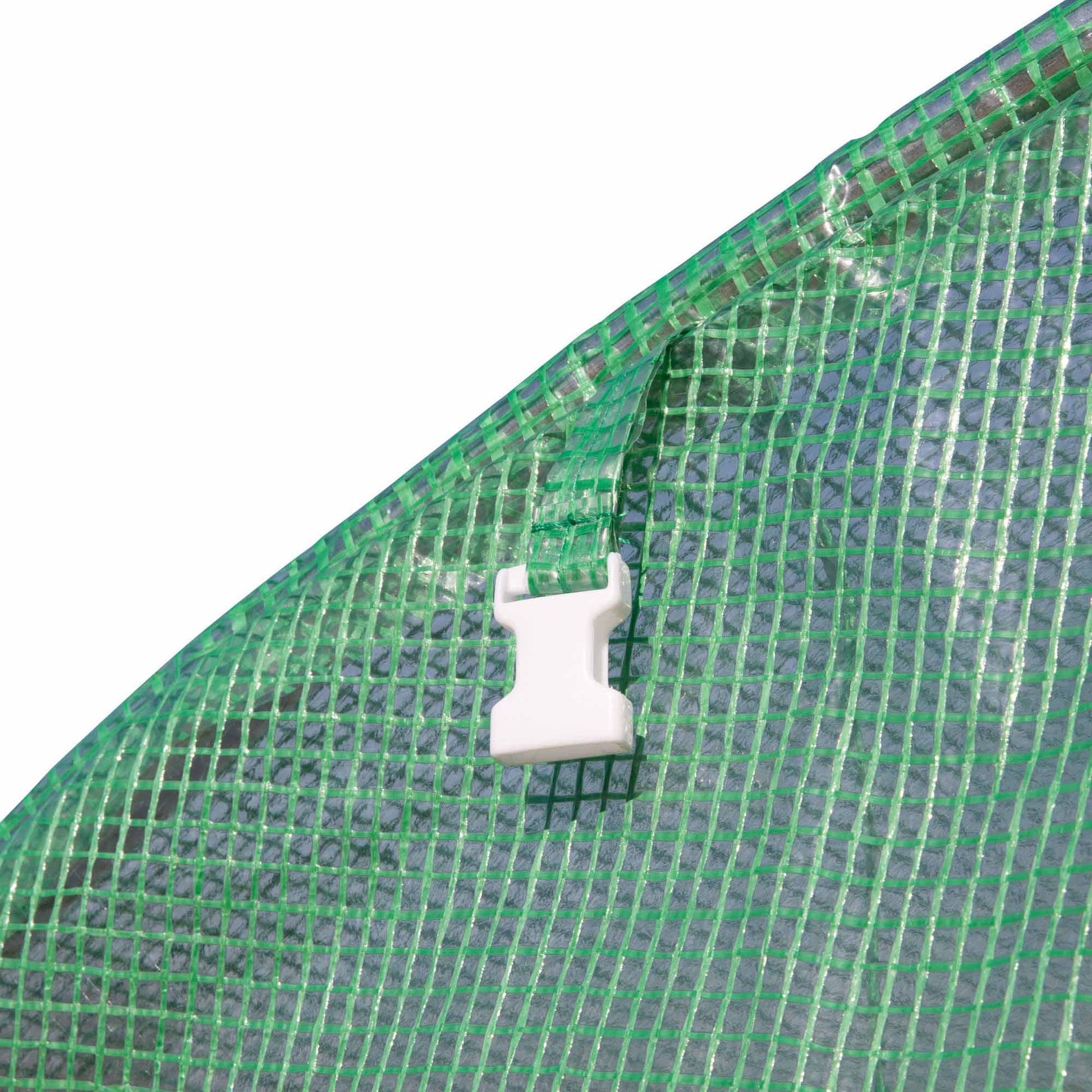 10' x 10' x 6.5' Walk-in Tunnel Hoop Greenhouse, Polyethylene PE Cover, Steel Frame, Roll-Up Zipper Door & Windows for Flowers, Vegetables, Tropical Plants, Green