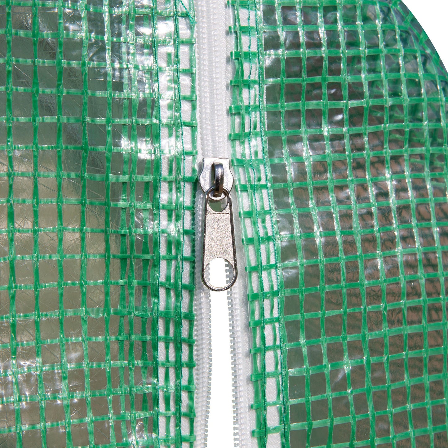10' x 10' x 6.5' Walk-in Tunnel Hoop Greenhouse, Polyethylene PE Cover, Steel Frame, Roll-Up Zipper Door & Windows for Flowers, Vegetables, Tropical Plants, Green