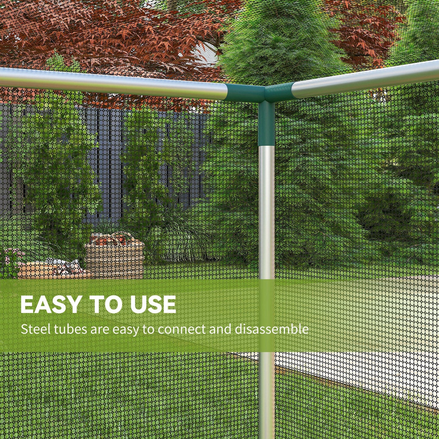8' x 4' Crop Cage, Plant Protection Tent with Zippered Door and Galvanized Steel Frame, Fruit Cage Netting Cover for Garden, Yard, Lawn, Black