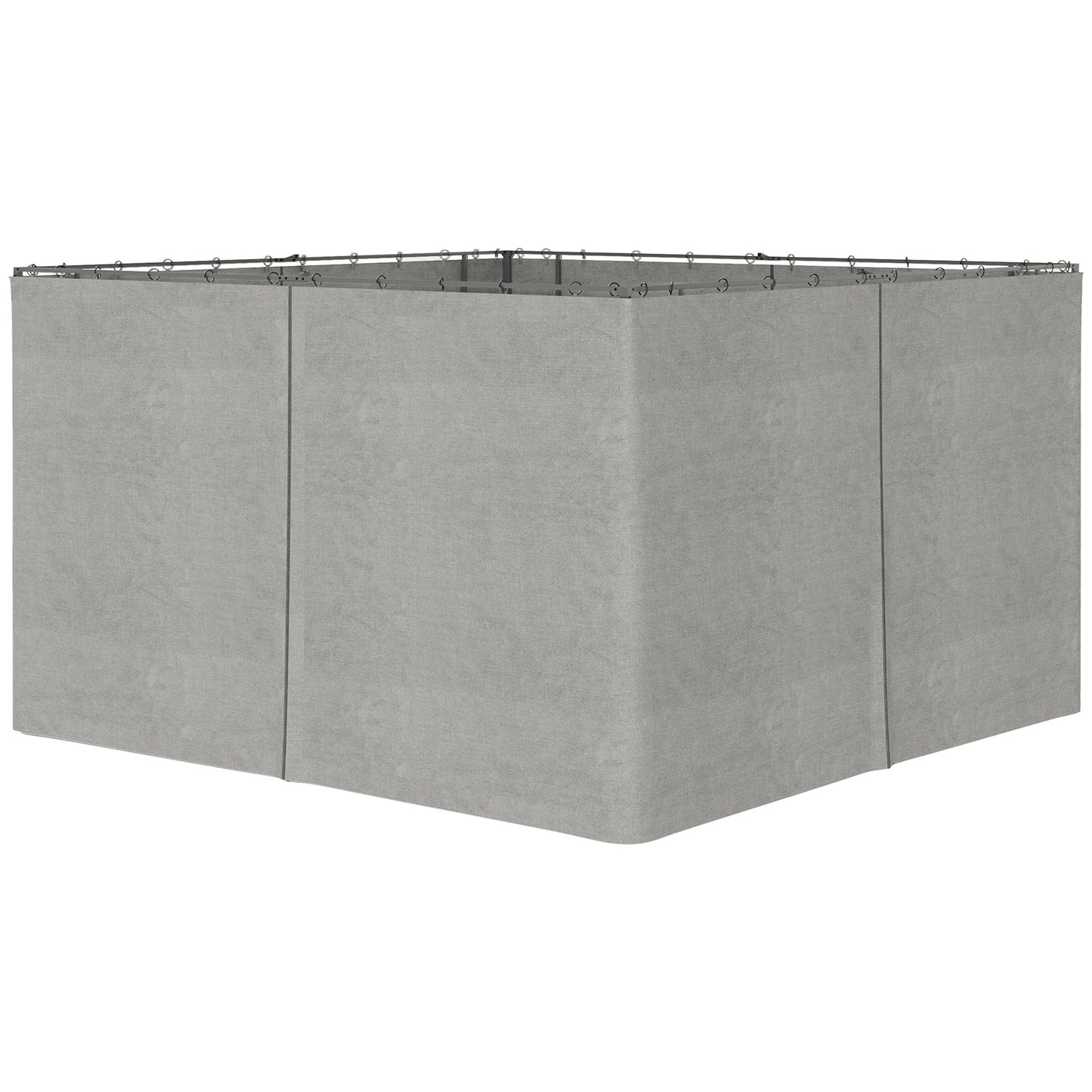 Replacement Gazebo Curtains with Zipper, 4-Panel Universal Gazebo Privacy Sidewall for Most 10' x 13' Gazebo Canopy Pavillion, Hooks/C-Rings Included, Grey