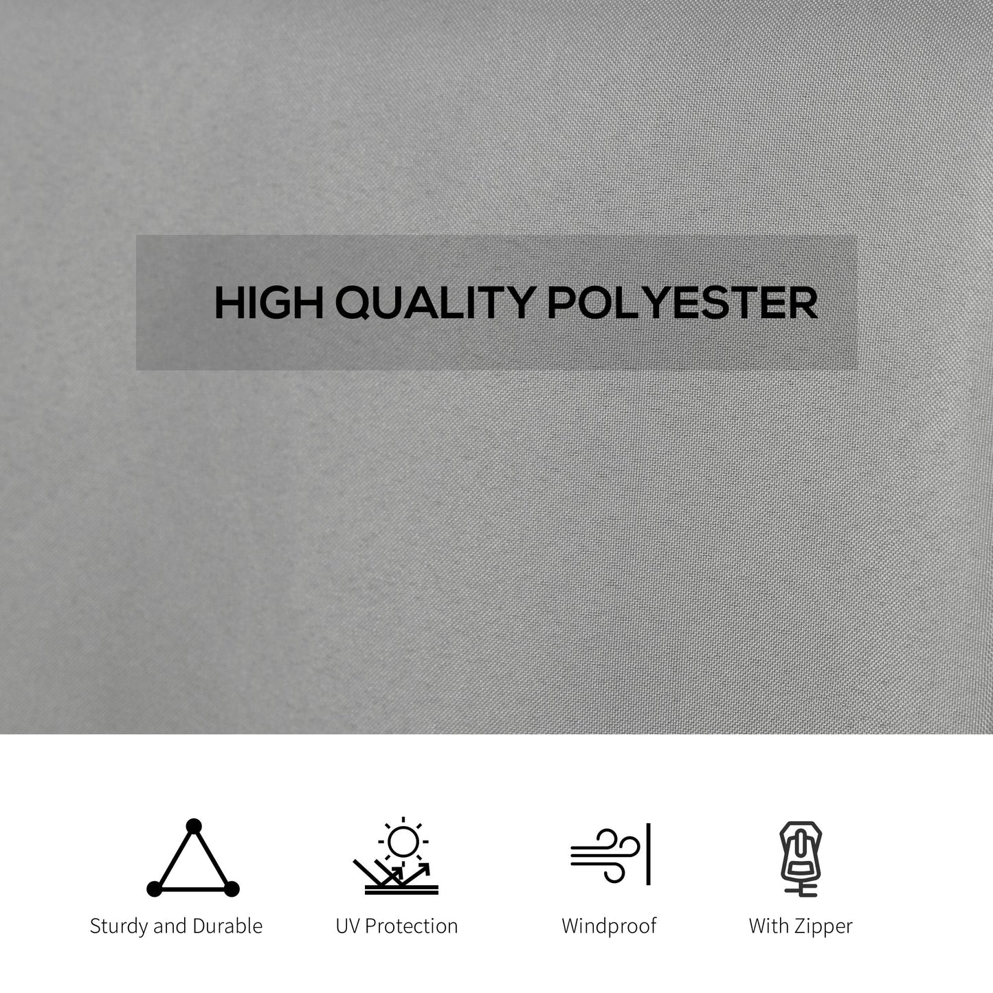 Replacement Gazebo Curtains with Zipper, 4-Panel Universal Gazebo Privacy Sidewall for Most 10' x 13' Gazebo Canopy Pavillion, Hooks/C-Rings Included, Grey