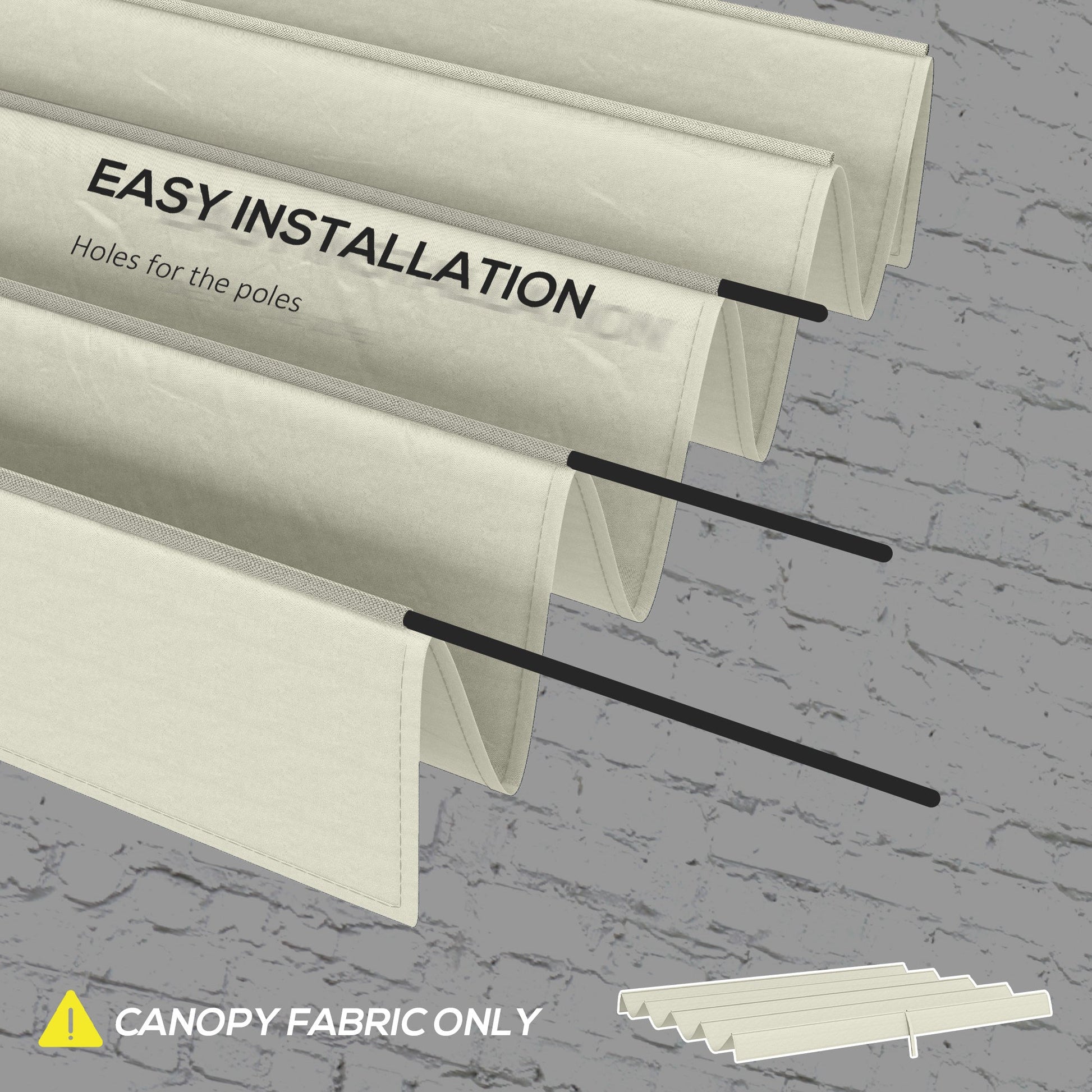 Retractable Pergola Canopy, Sun Shade Cover, UV30+ Protected Replacement Canopy Fabric for 9.8' x 7.1' Pergola, Cream White