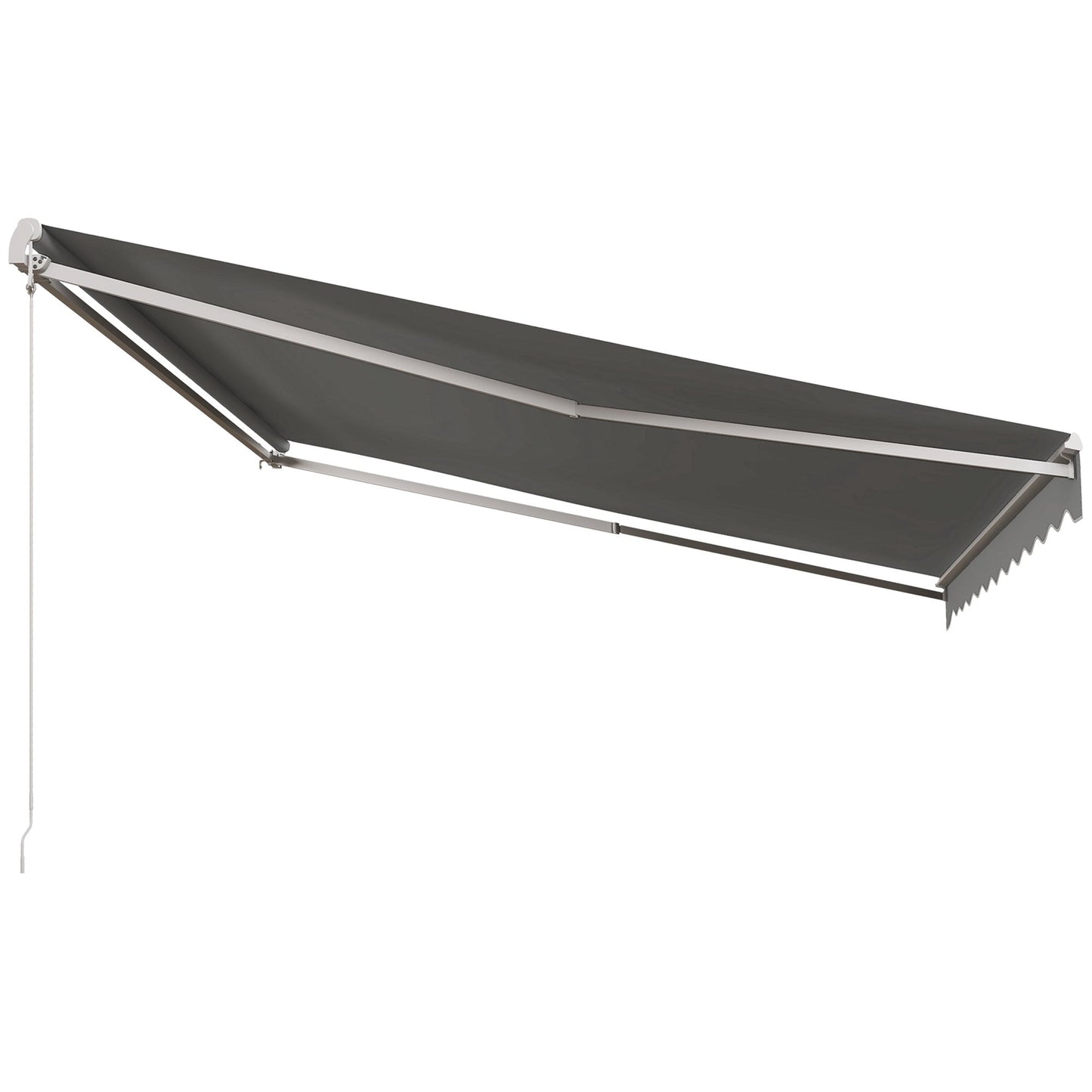 13' x 10' Electric Awning, Retractable Awning Sun Shade Shelter with Remote Controller, Manual Crank Handle and Aluminum Frame, for Deck, Balcony, Yard, Light Grey