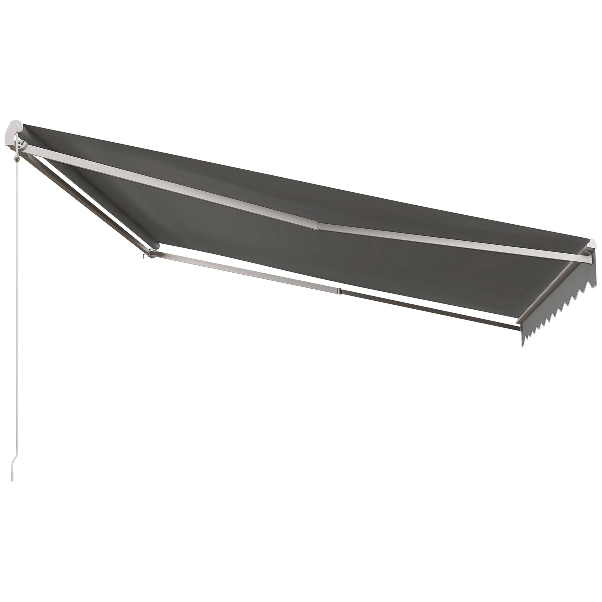 13' x 10' Electric Awning, Retractable Awning Sun Shade Shelter with Remote Controller, Manual Crank Handle and Aluminum Frame, for Deck, Balcony, Yard, Light Grey