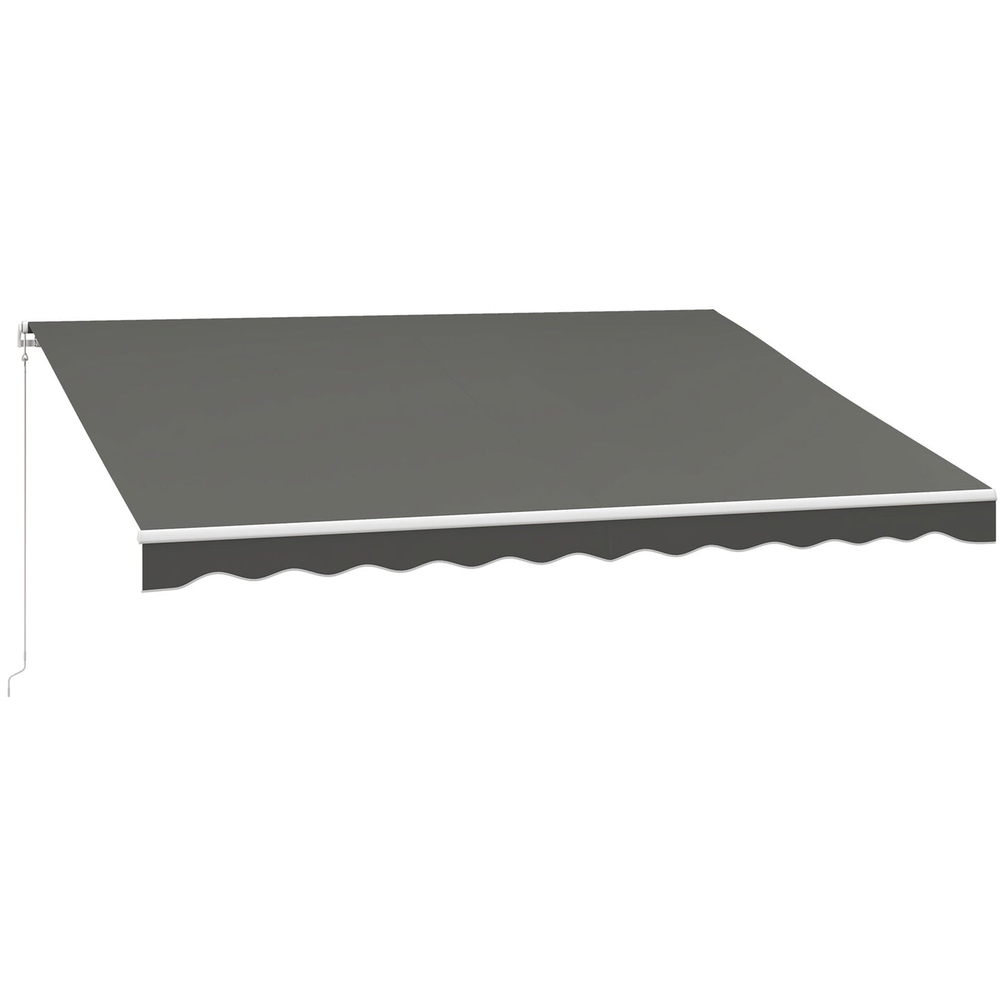 13' x 10' Electric Awning, Retractable Awning Sun Shade Shelter with Remote Controller, Manual Crank Handle and Aluminum Frame, for Deck, Balcony, Yard, Light Grey