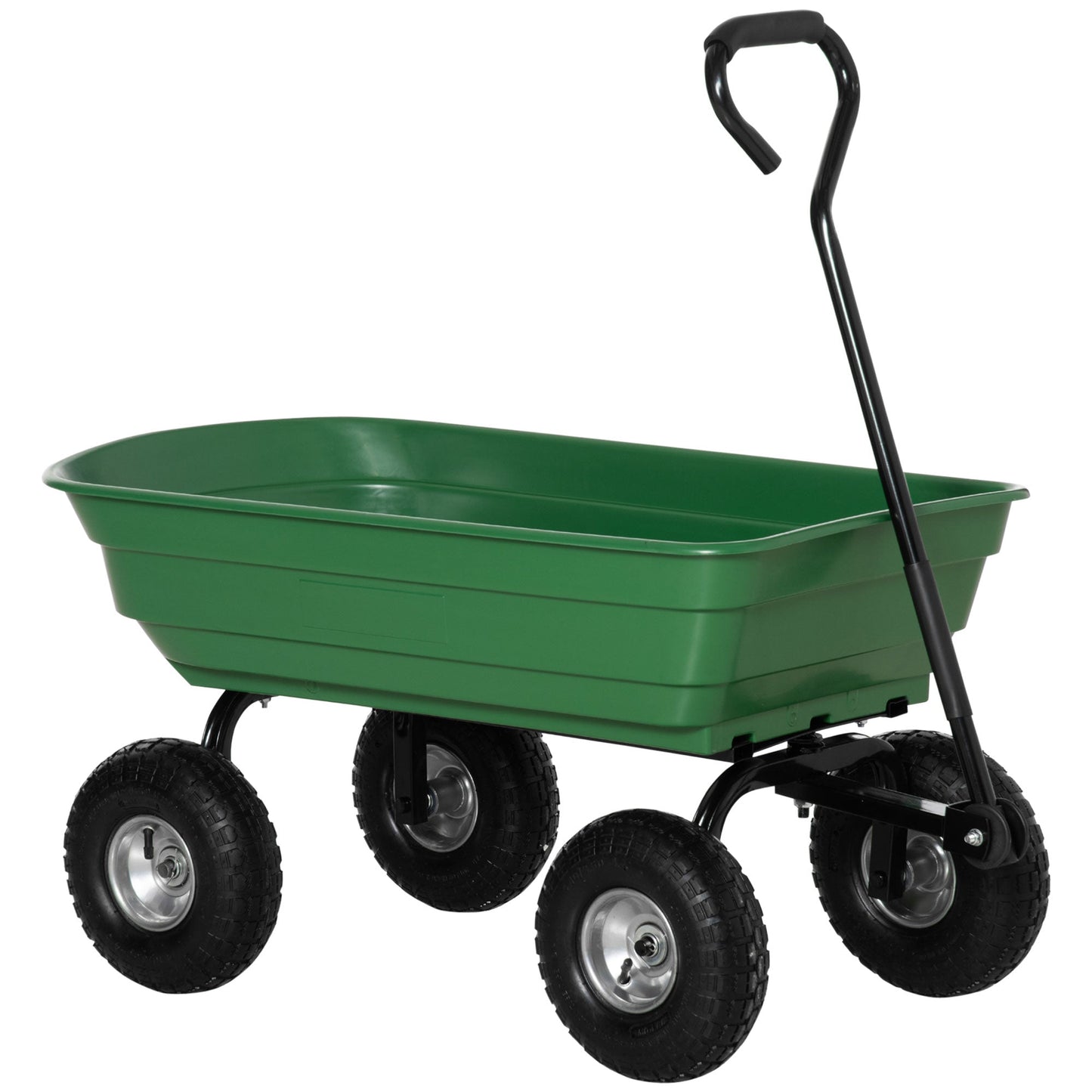 Steel Garden Cart with Handle and 10" Pneumatic Tires, Utility Wagon Cart for Garden, Patio, Lawn, 551 lbs Capacity